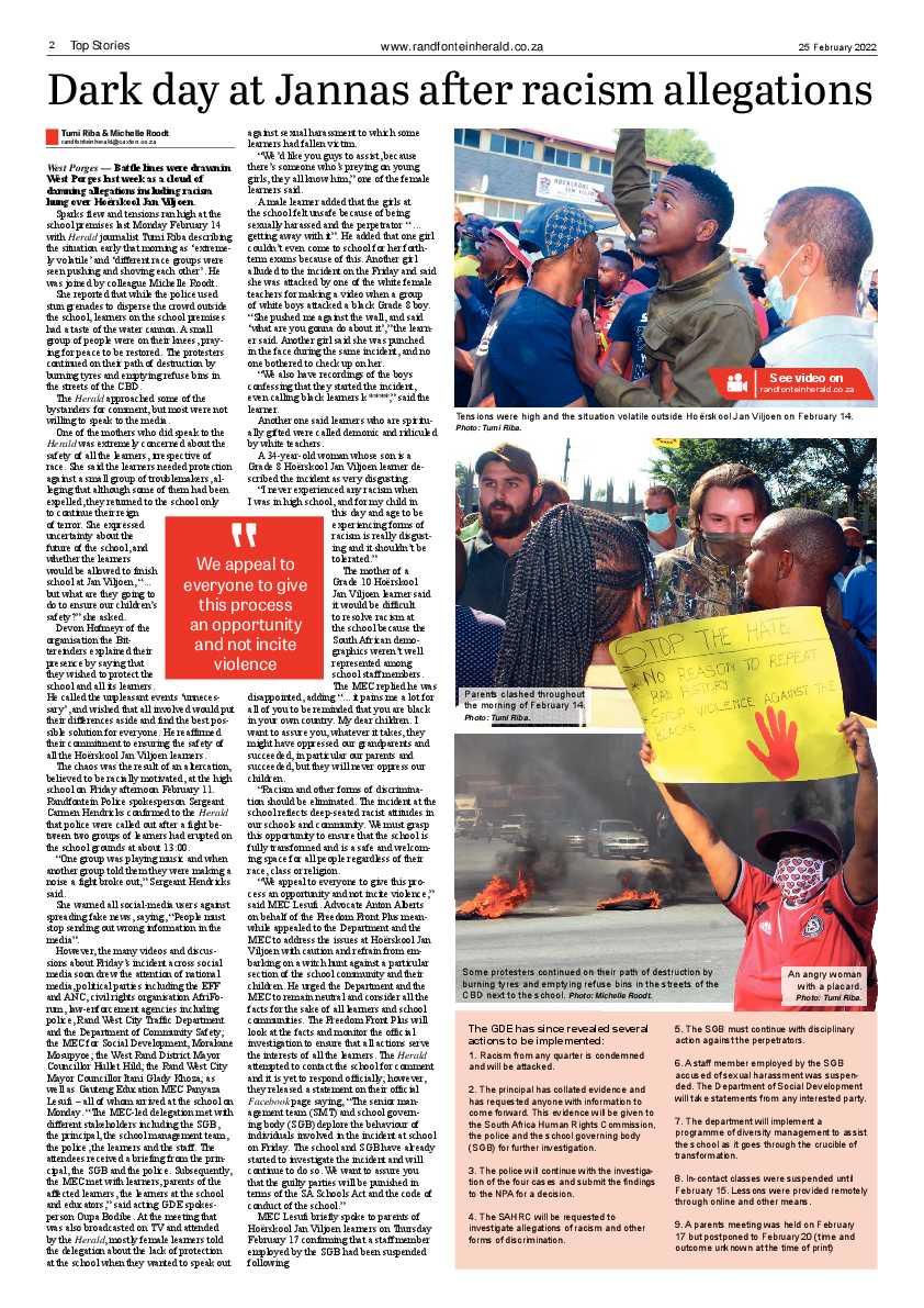 Randfotnein Herald 25 February 2022 page 2