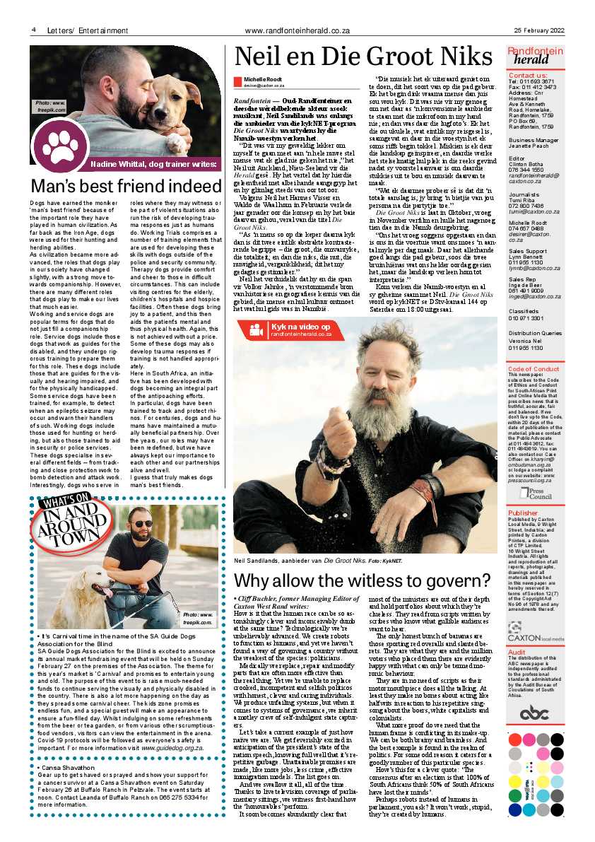 Randfotnein Herald 25 February 2022 page 4
