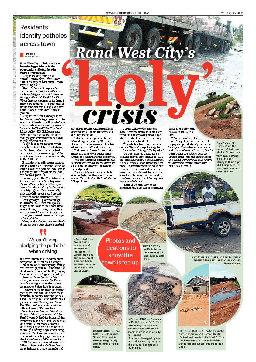 Randfotnein Herald 25 February 2022 page 8