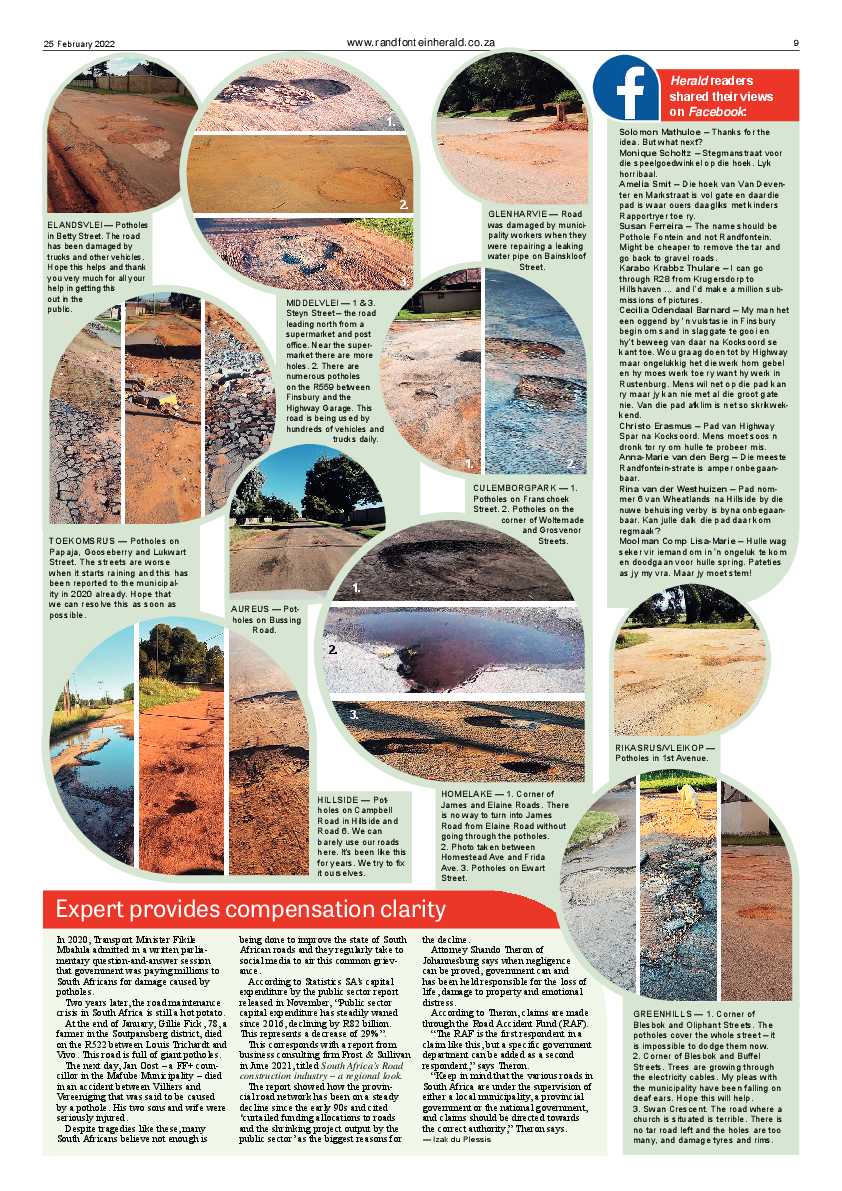 Randfotnein Herald 25 February 2022 page 9