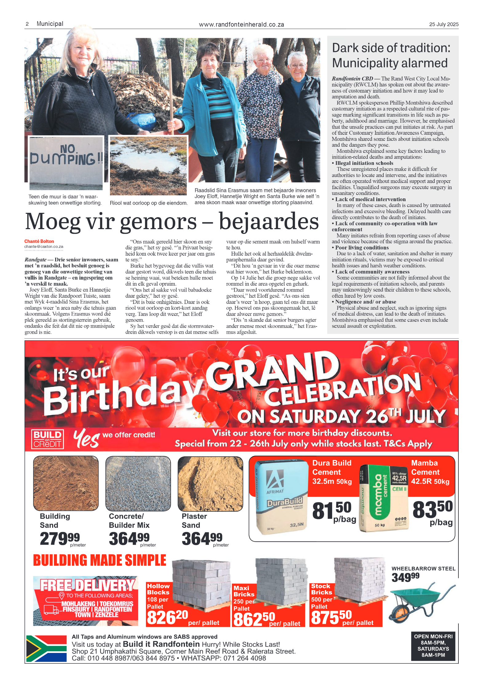 Randfontein Herald 25 July 2025 page 2