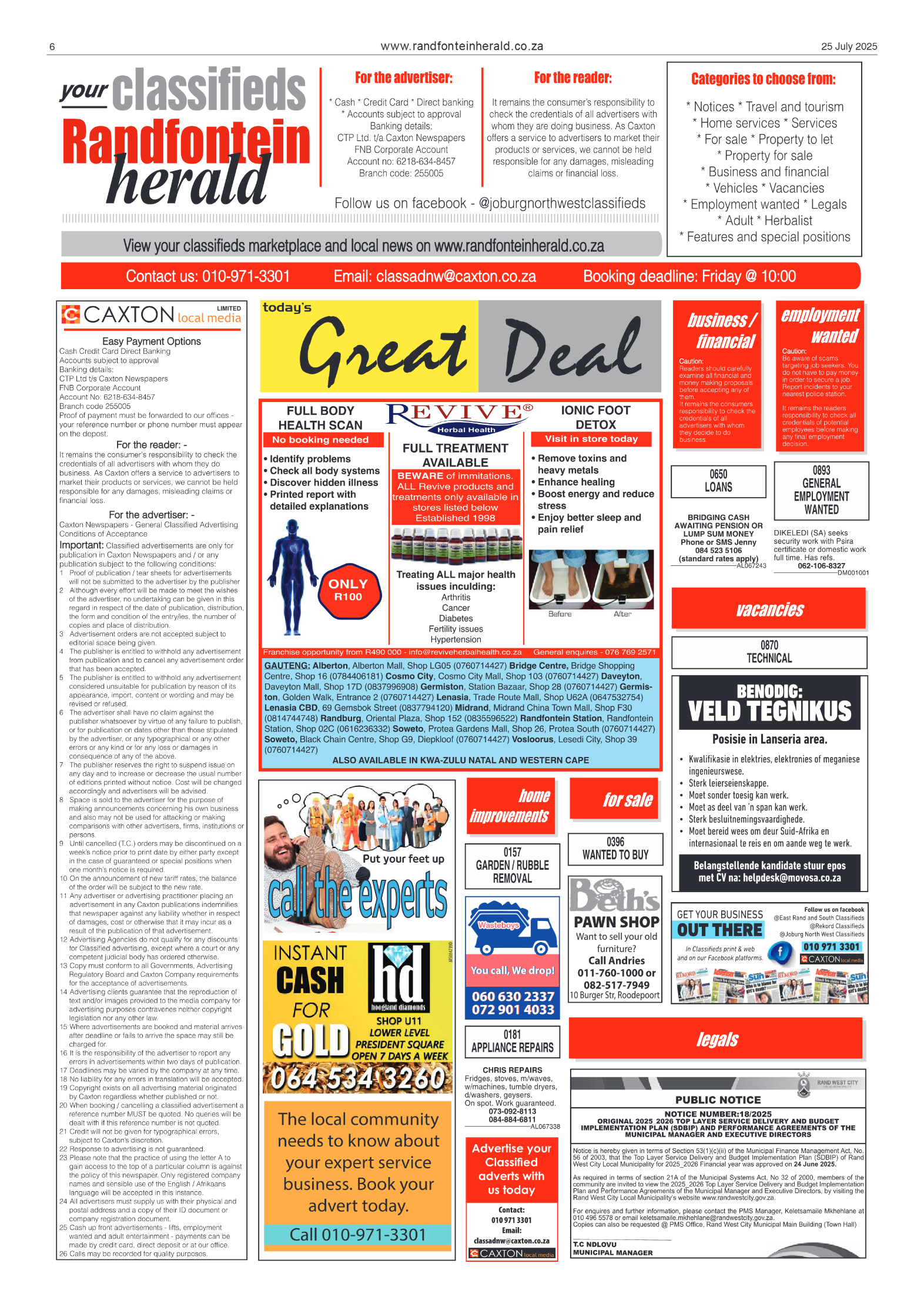 Randfontein Herald 25 July 2025 page 6