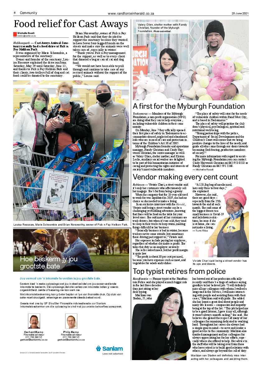 Randfontein Herald 25 June 2021 page 6