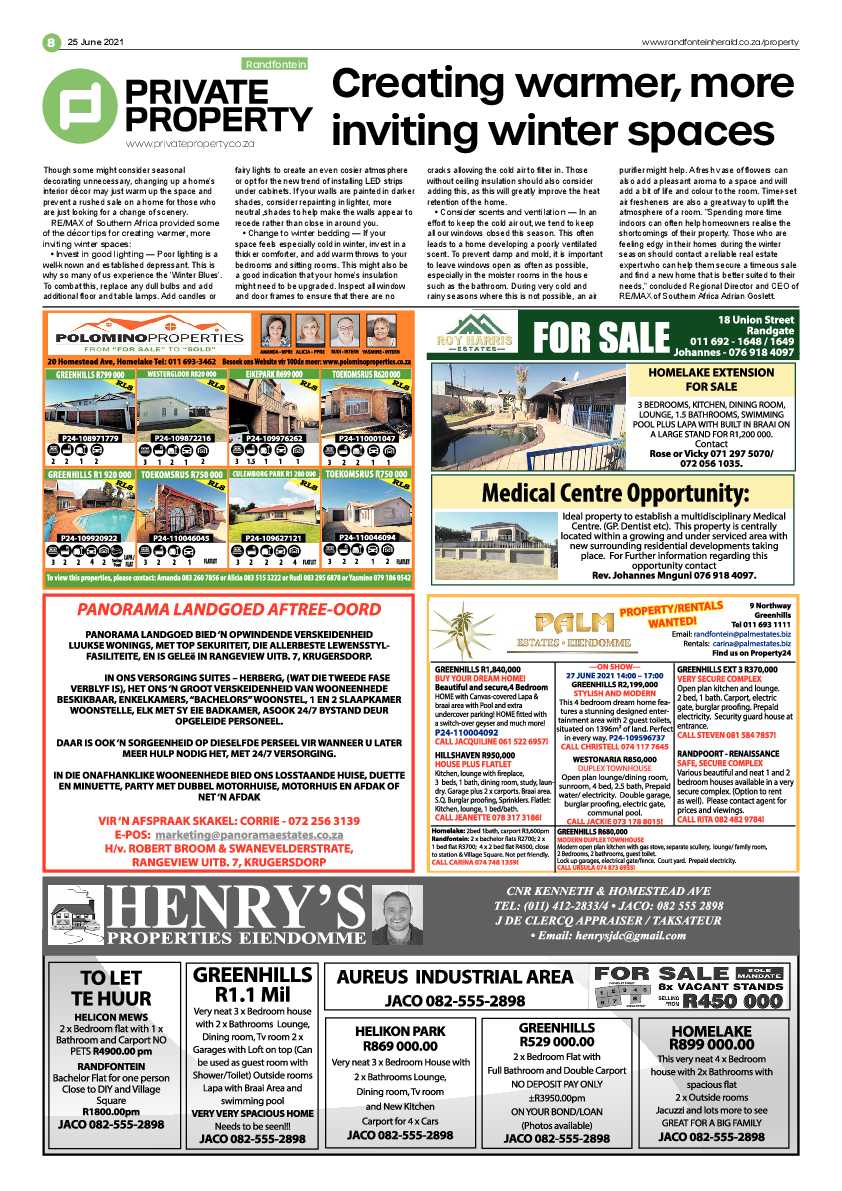 Randfontein Herald 25 June 2021 page 8