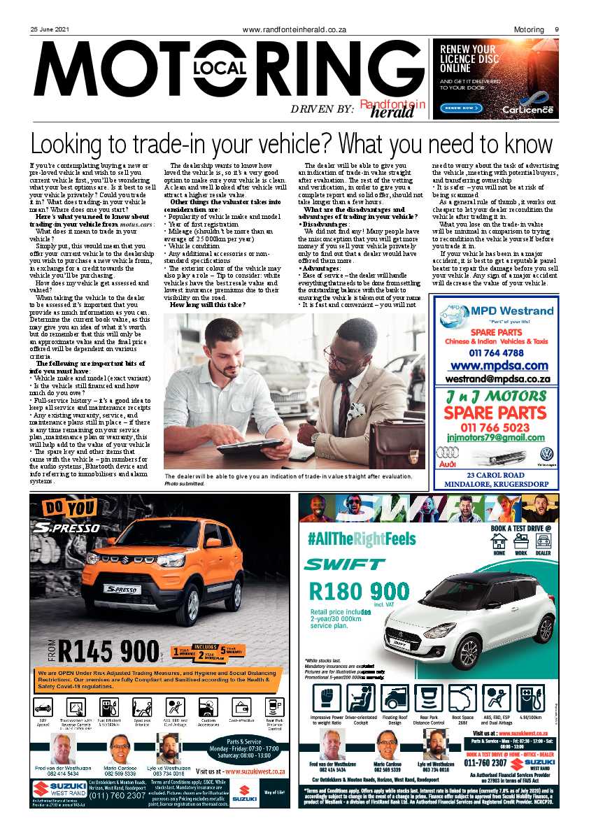 Randfontein Herald 25 June 2021 page 9