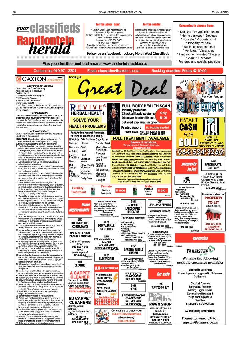 Randfontein Herald 25 March 2022 page 10