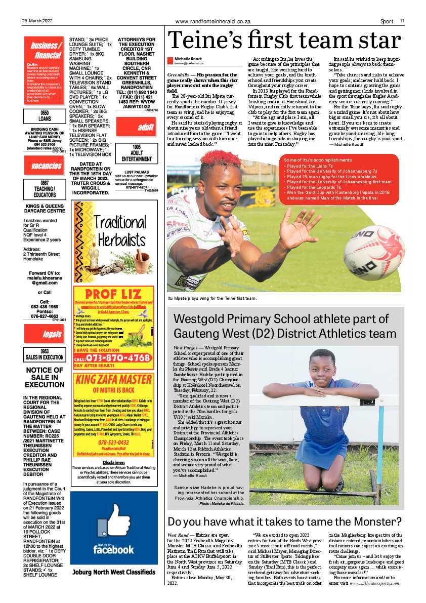 Randfontein Herald 25 March 2022 page 11