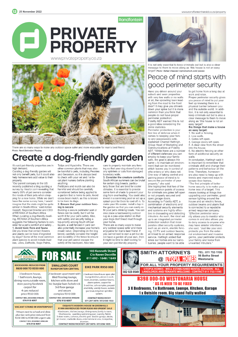 Randfontein Herald 25 November 2022 page 12