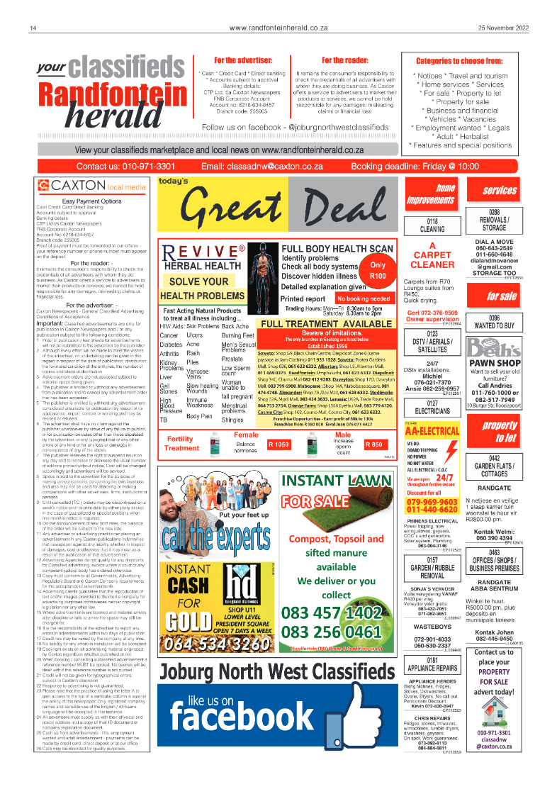 Randfontein Herald 25 November 2022 page 14
