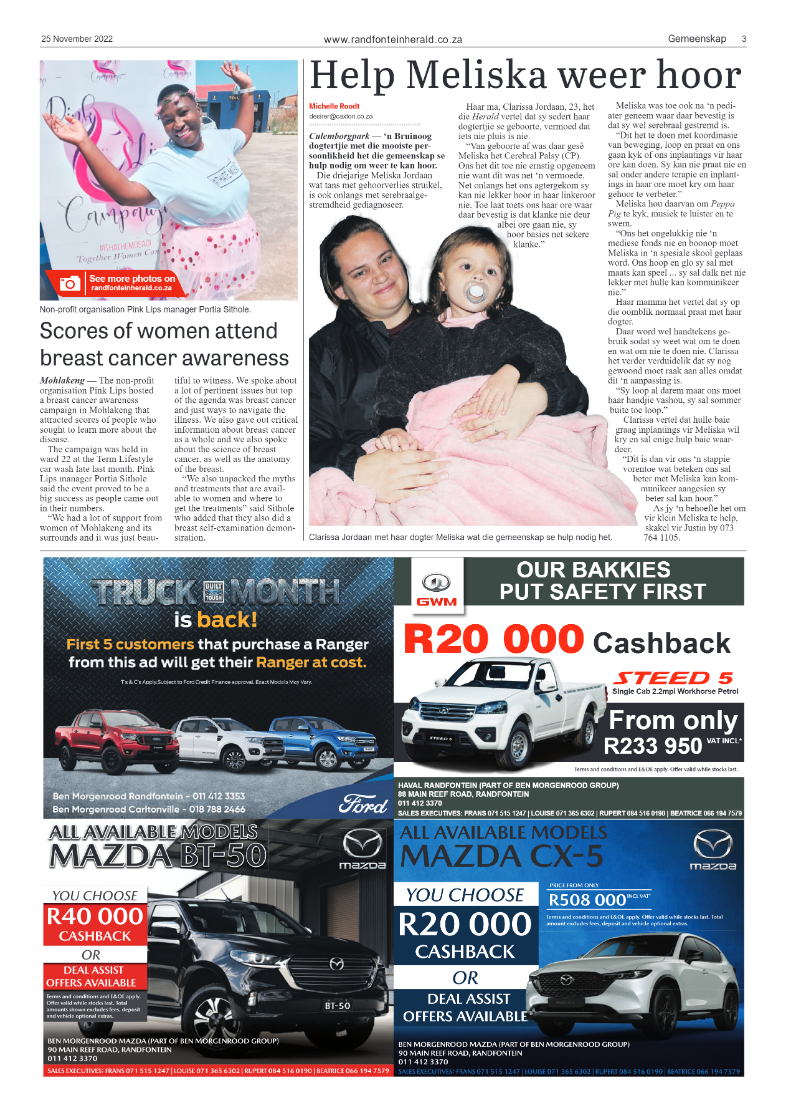 Randfontein Herald 25 November 2022 page 3