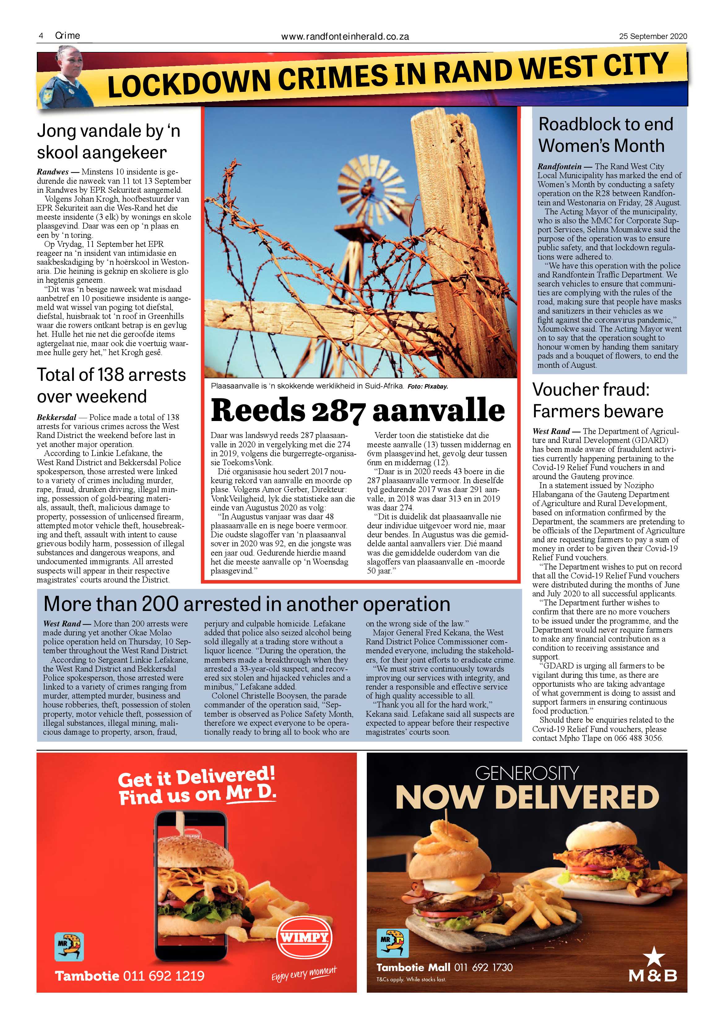Randfontein Herald 25 September 2020 page 4