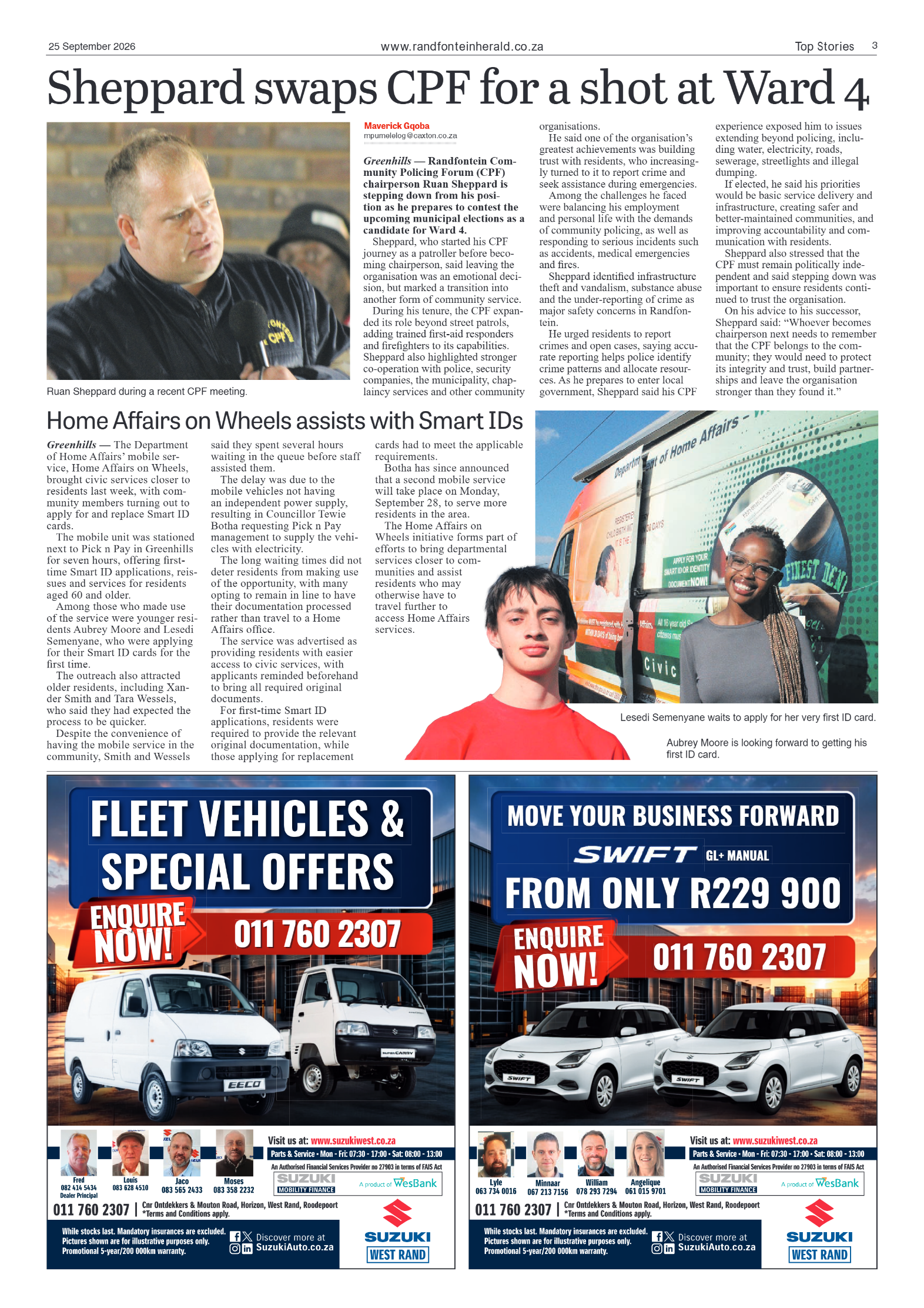 Randfontein Herald 25 September 2026 page 3