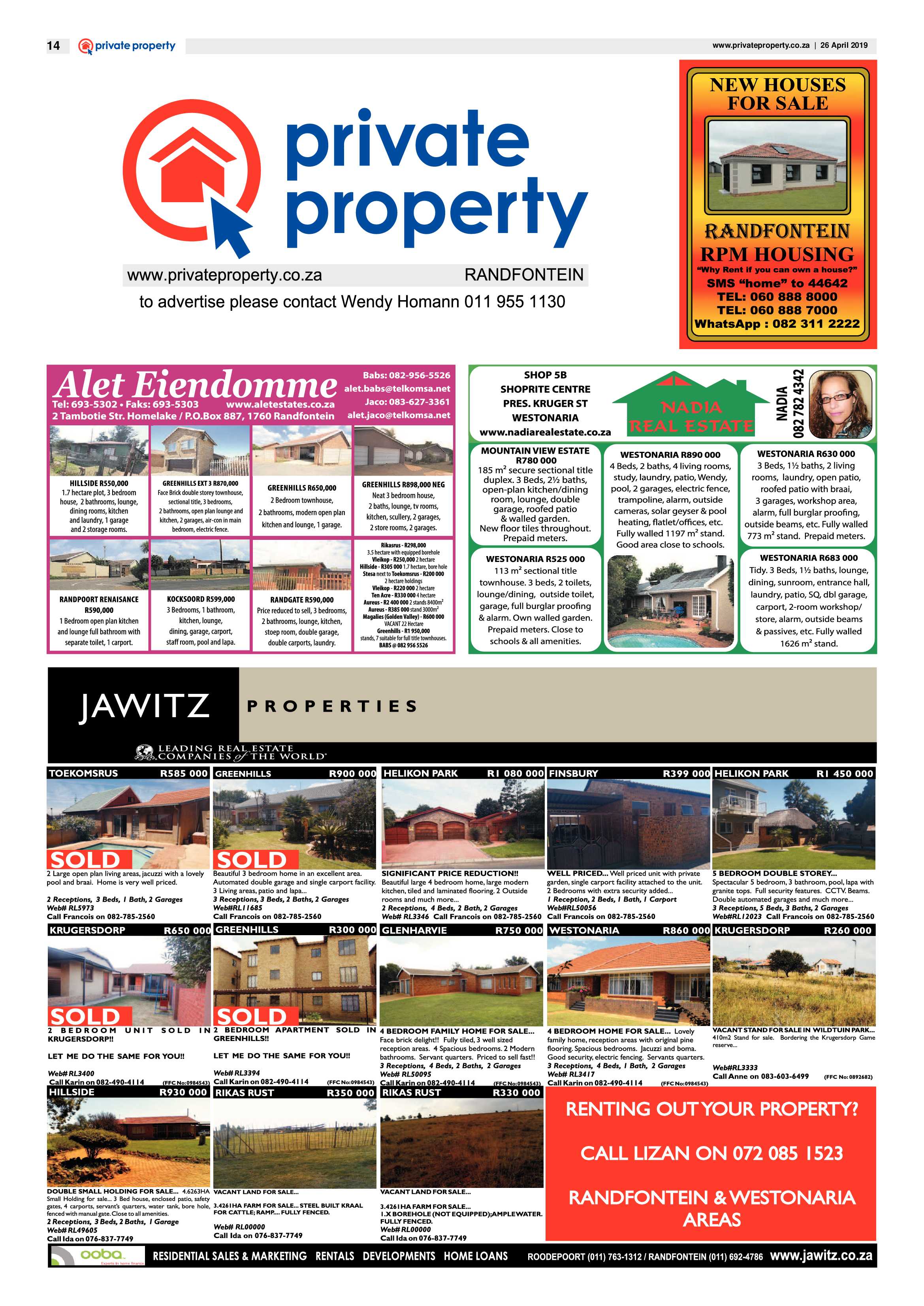 Randfontein Herald 26 April 2019 page 14