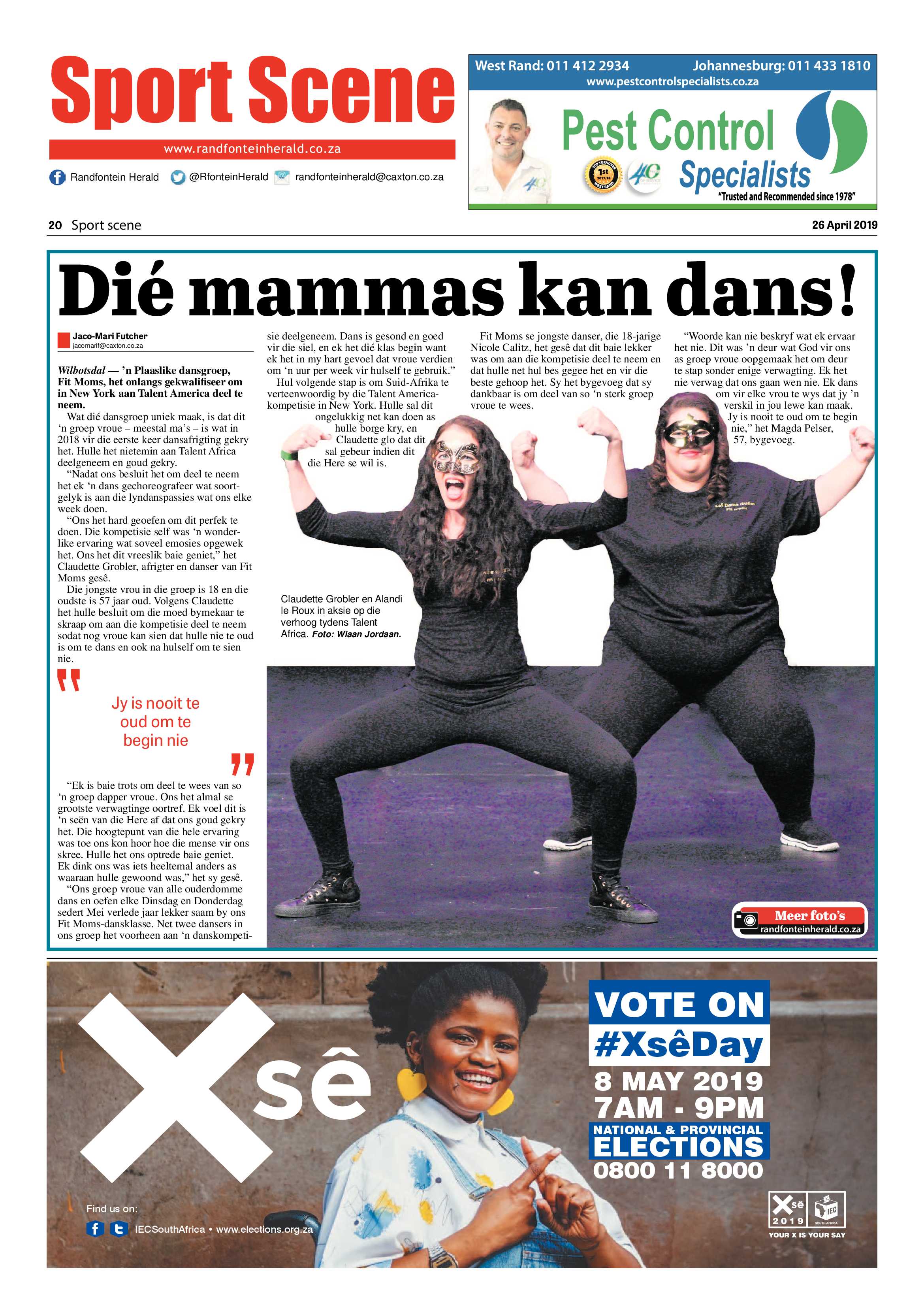 Randfontein Herald 26 April 2019 page 20