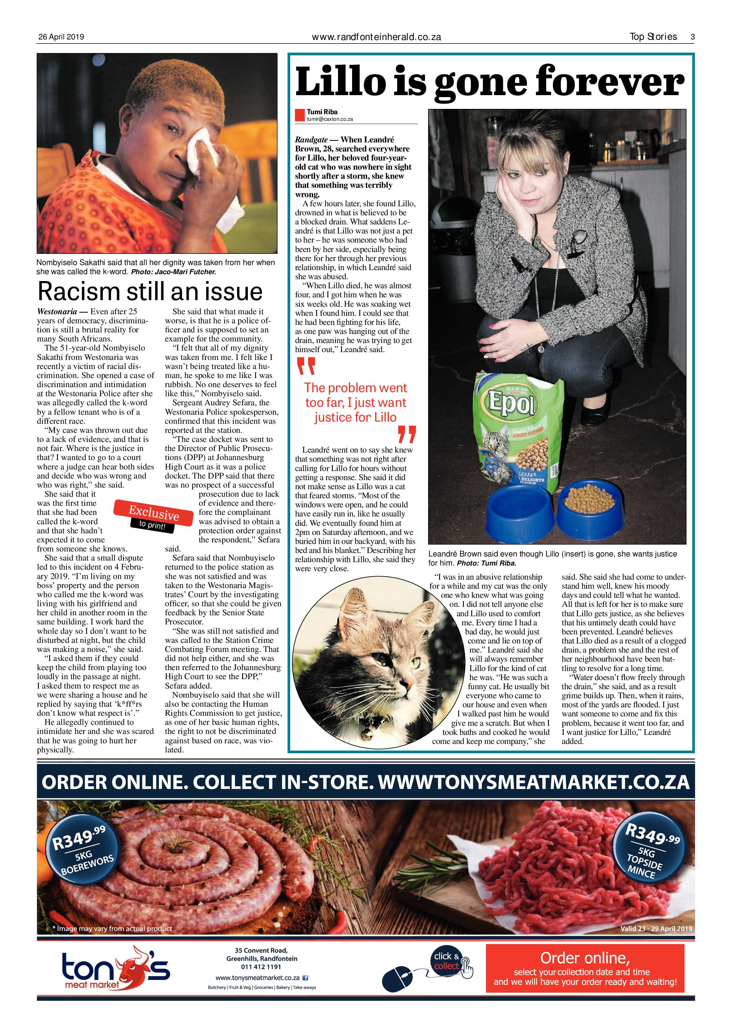 Randfontein Herald 26 April 2019 page 3