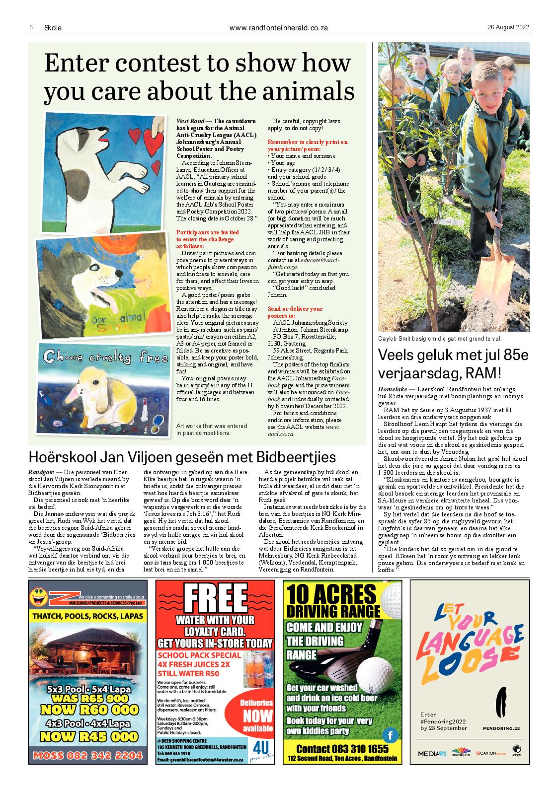 Randfontein Herald 26 August 2022 page 6