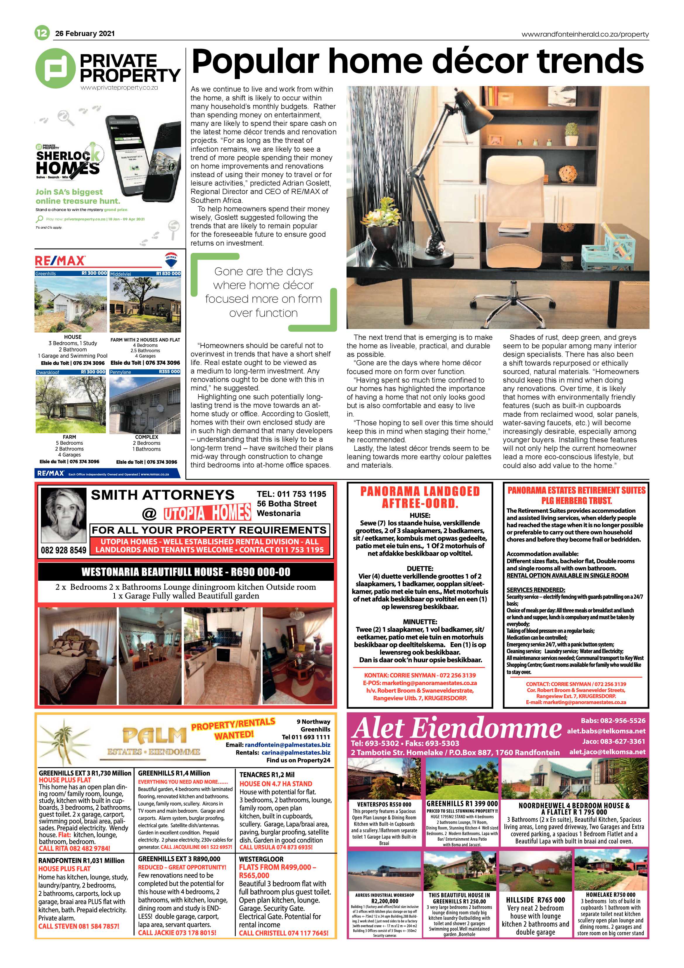 Randfontein Herald 26 February 2021 page 12