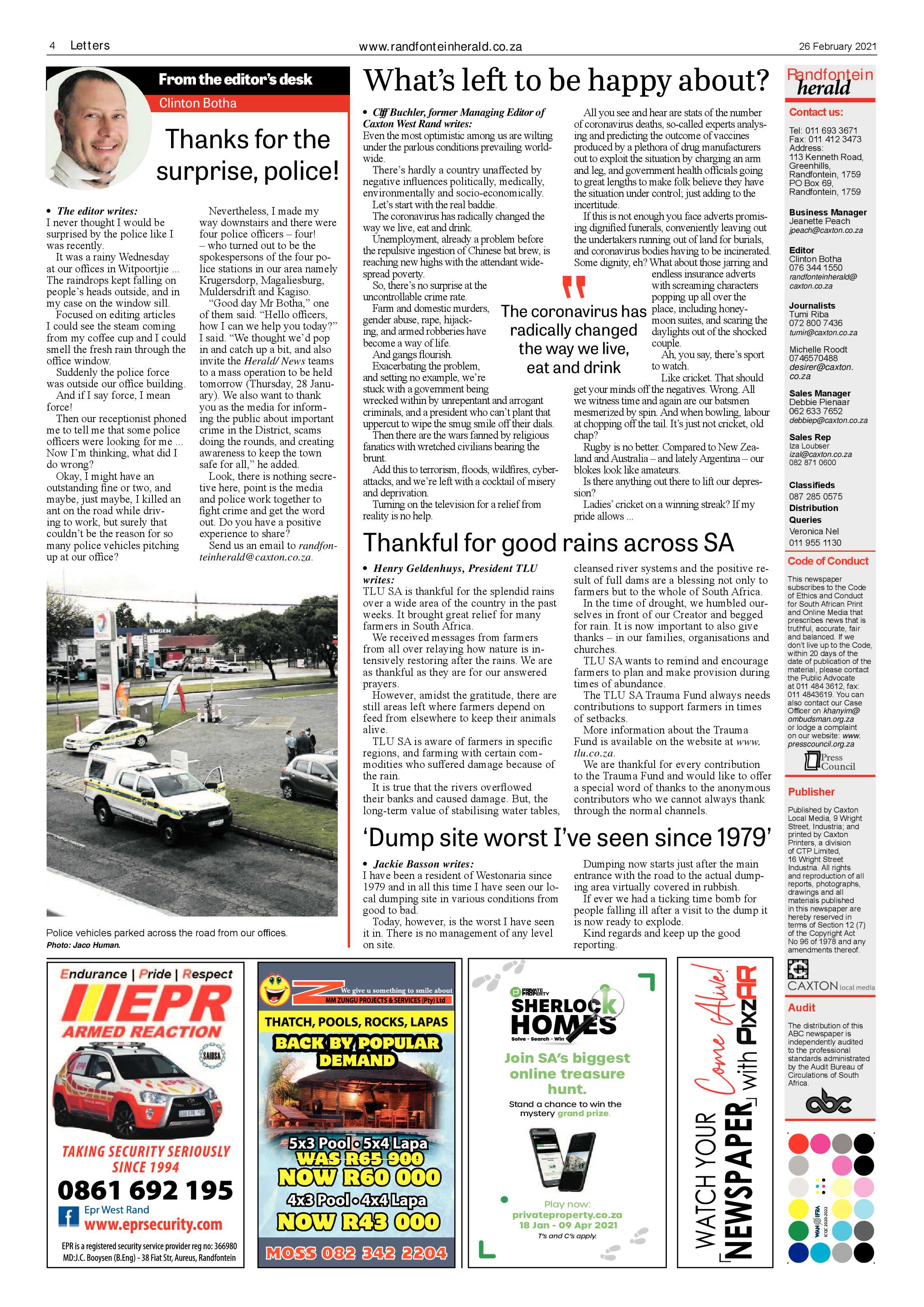 Randfontein Herald 26 February 2021 page 4
