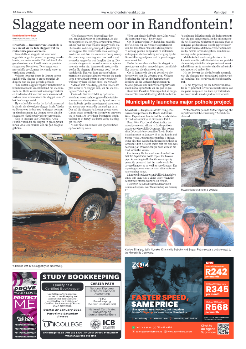 Randfontein Herald 26 January 2024 page 3