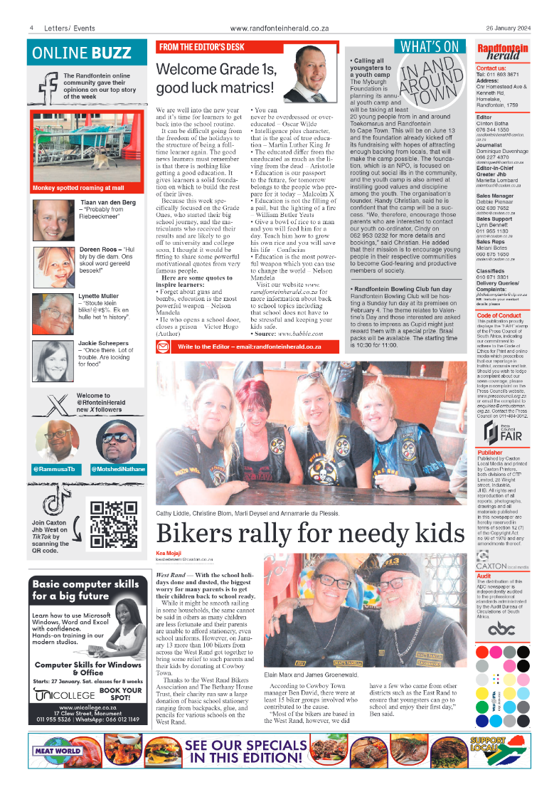 Randfontein Herald 26 January 2024 page 4