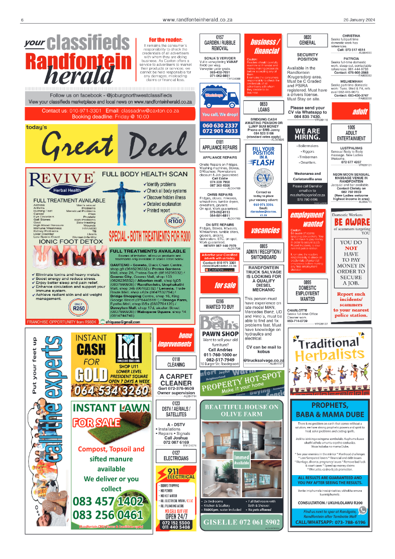 Randfontein Herald 26 January 2024 page 6