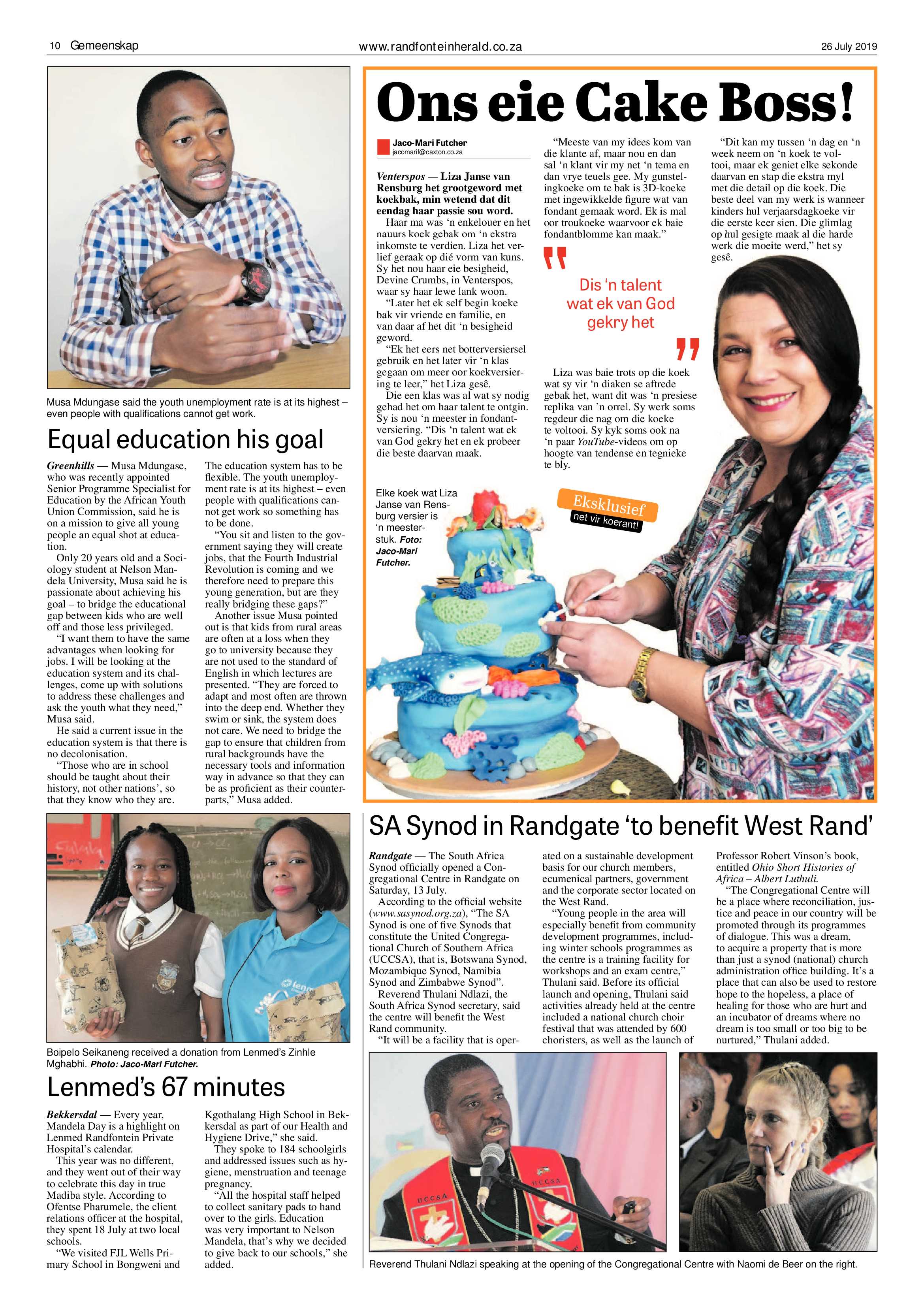 Randfontein Herald 26 July 2019 page 10
