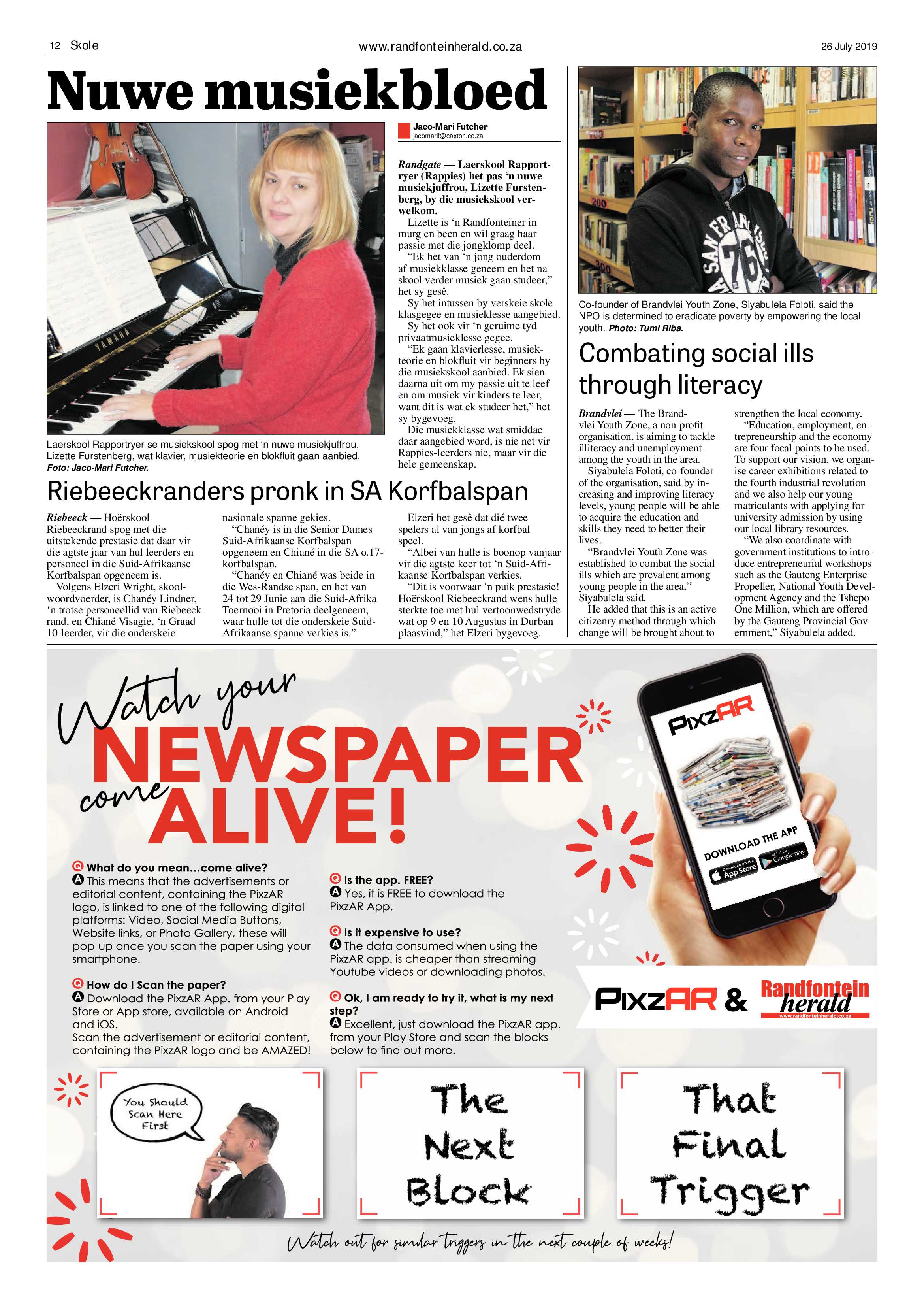 Randfontein Herald 26 July 2019 page 12