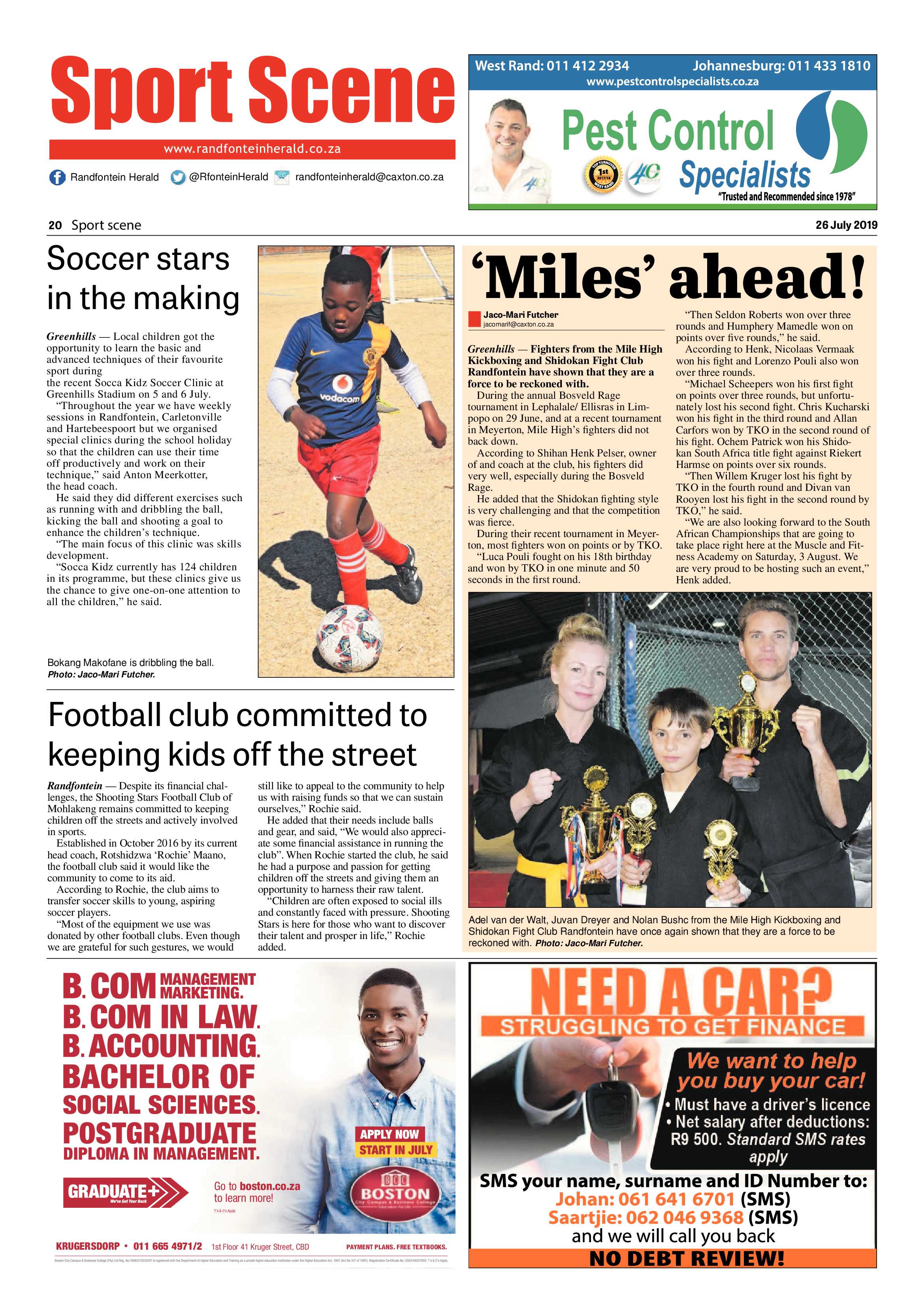Randfontein Herald 26 July 2019 page 20