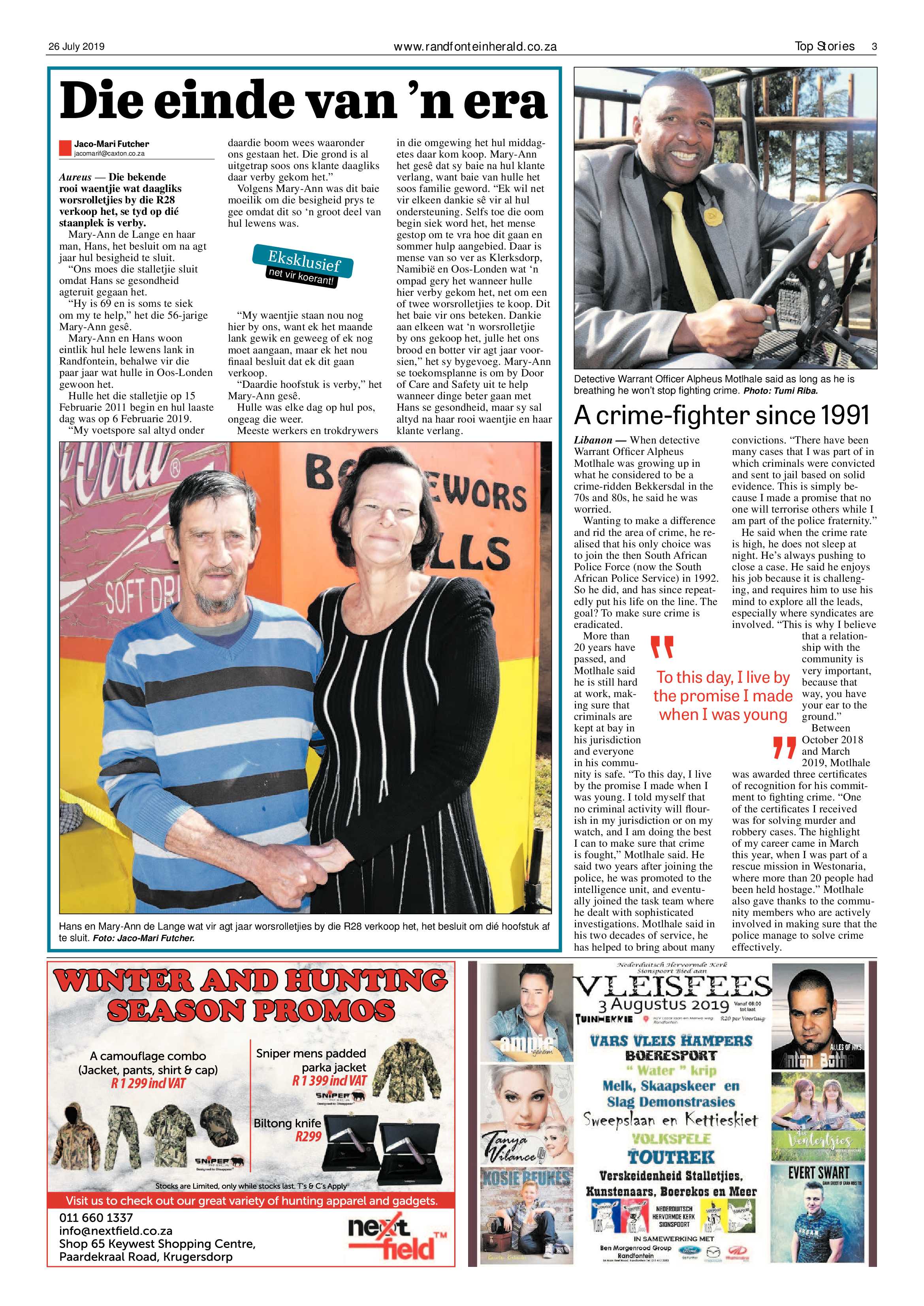 Randfontein Herald 26 July 2019 page 3