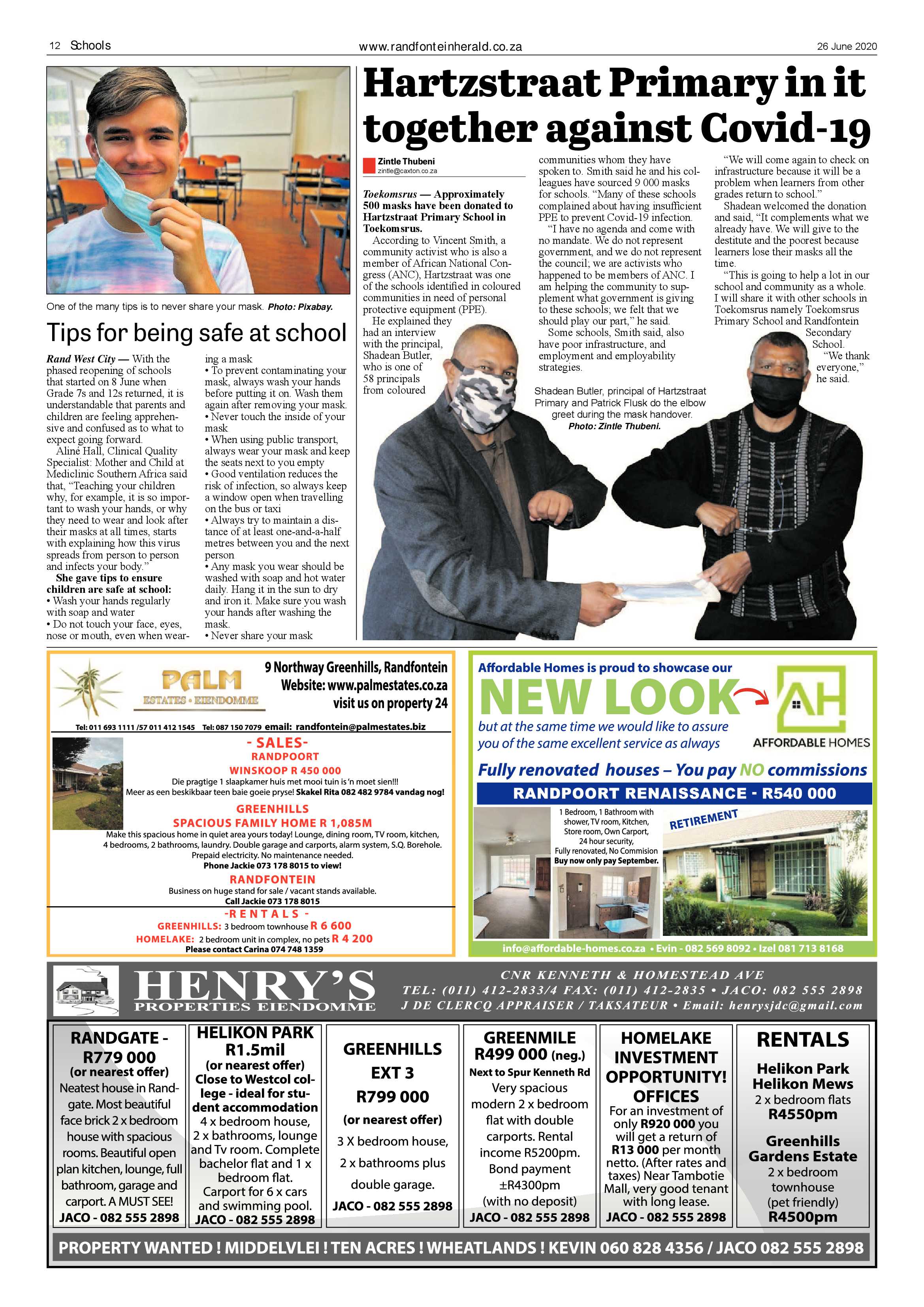 Randfontein Herald 26 June 2020 page 12