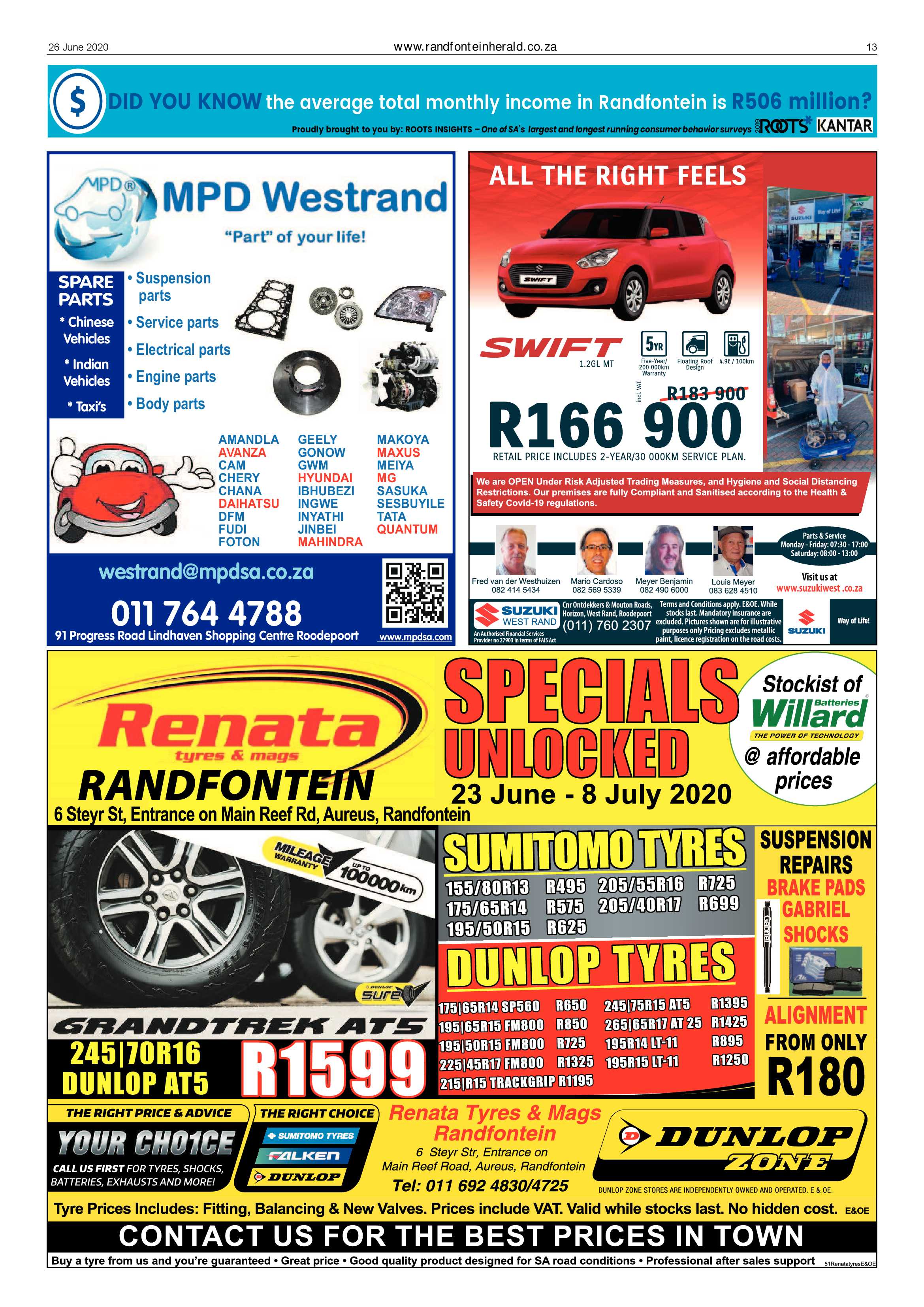 Randfontein Herald 26 June 2020 page 13