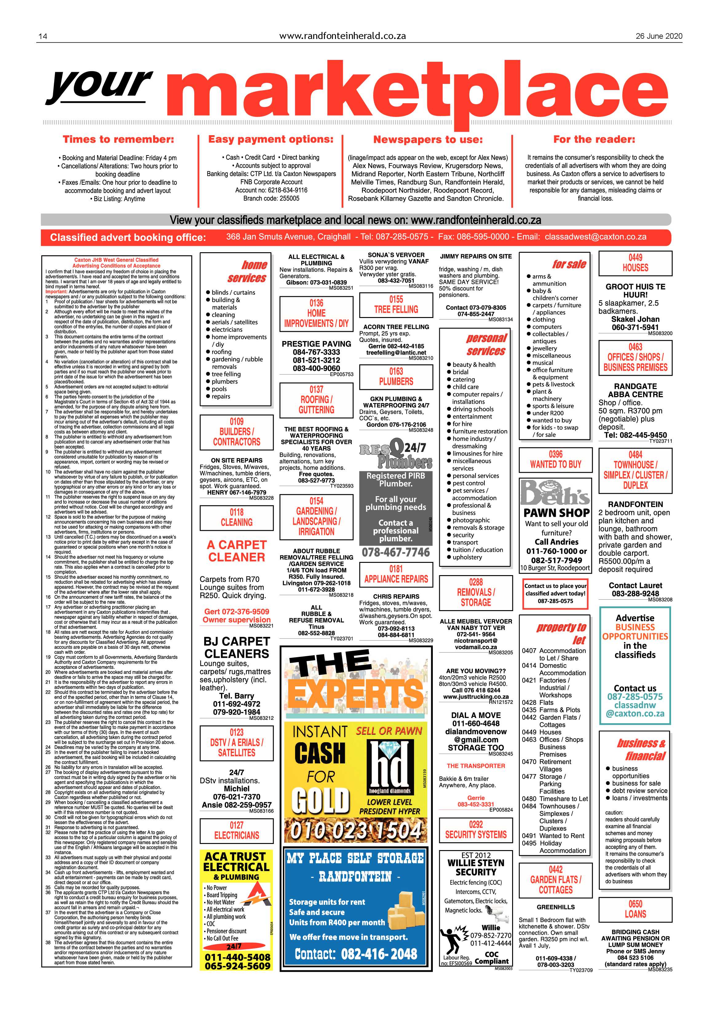 Randfontein Herald 26 June 2020 page 14