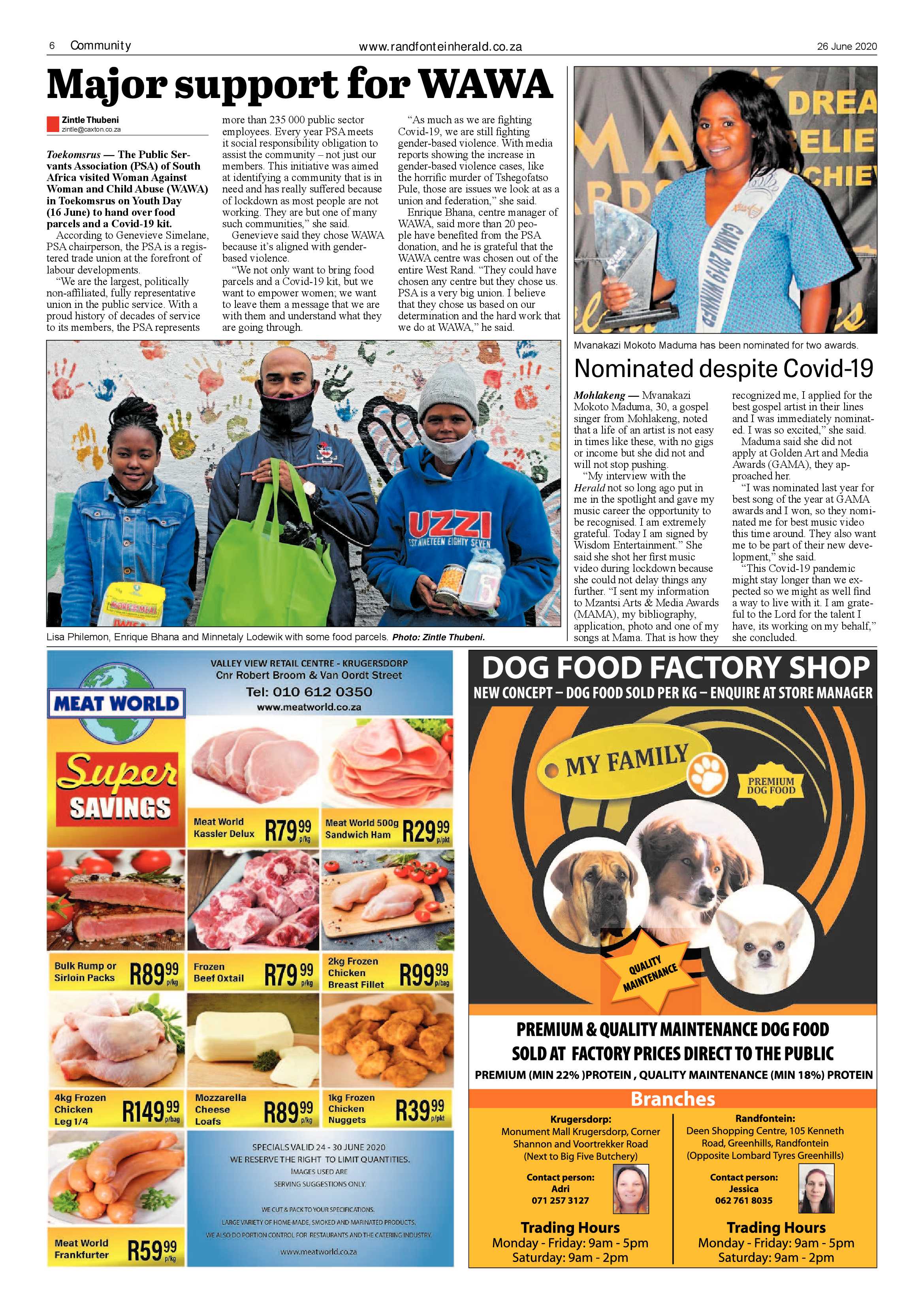 Randfontein Herald 26 June 2020 page 6
