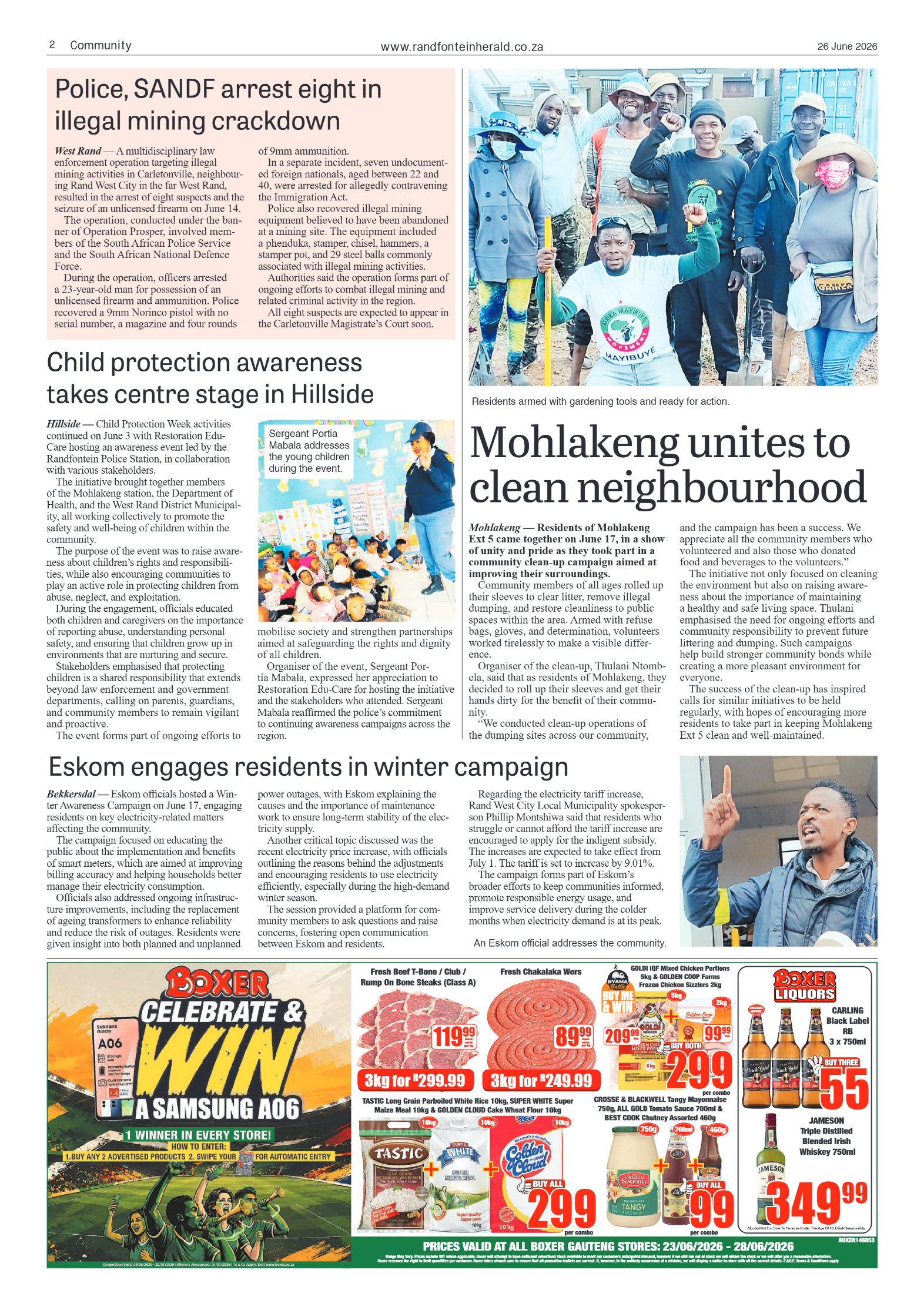 Randfontein Herald 26 June 2026 page 2