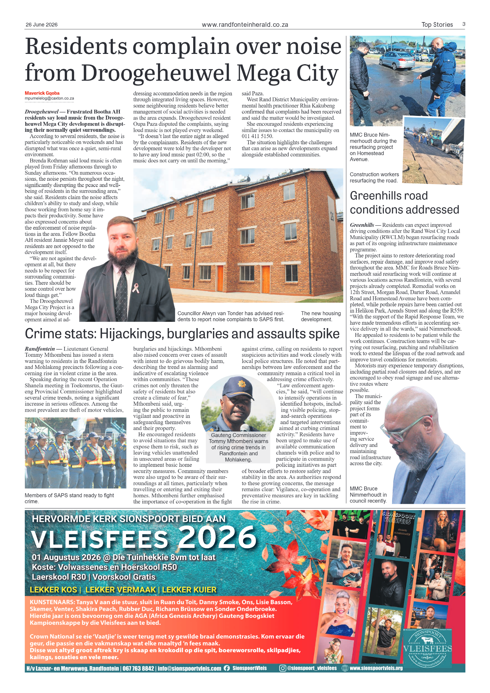 Randfontein Herald 26 June 2026 page 3