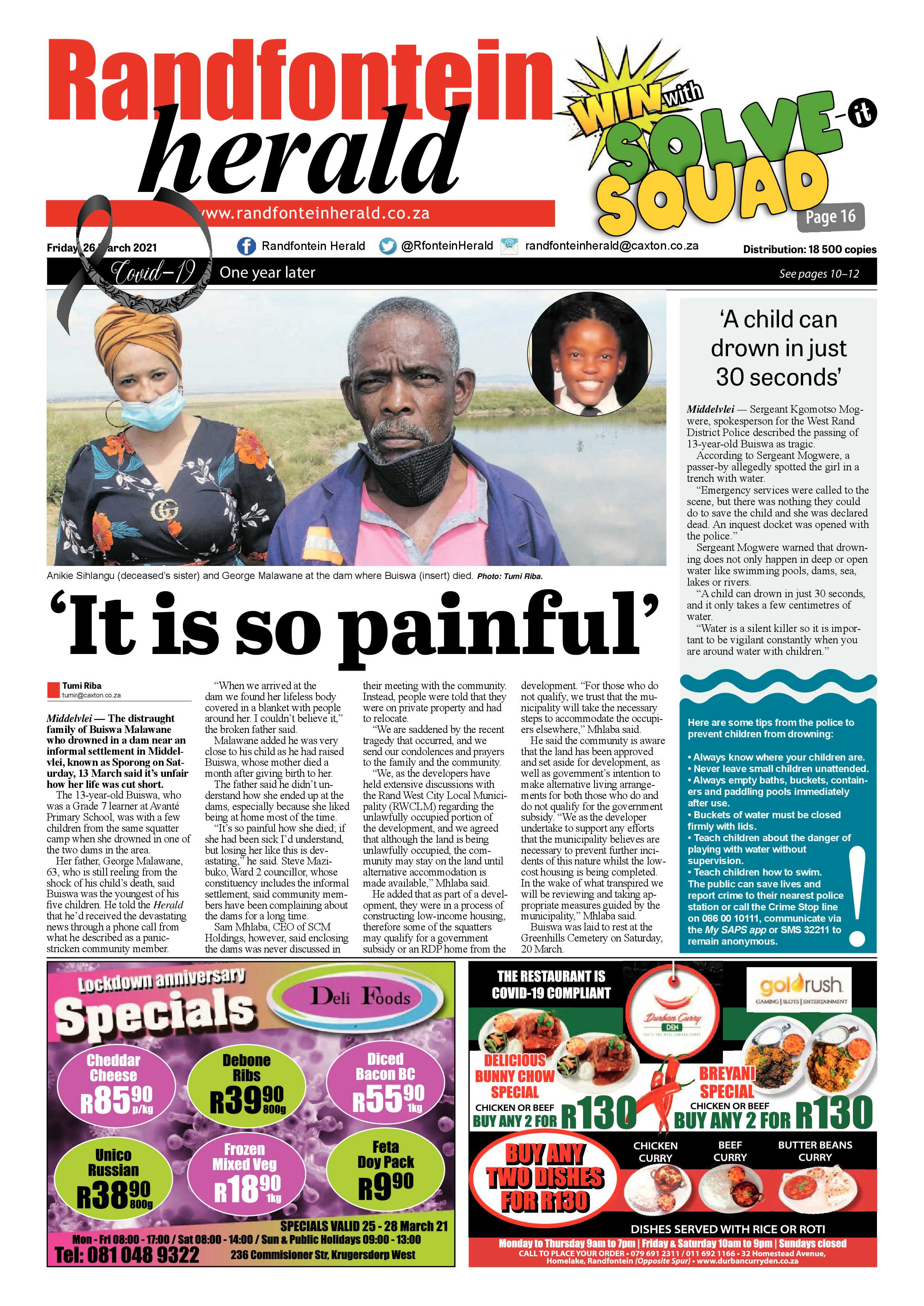 Randfontein Herald 26 March 2021 page 1
