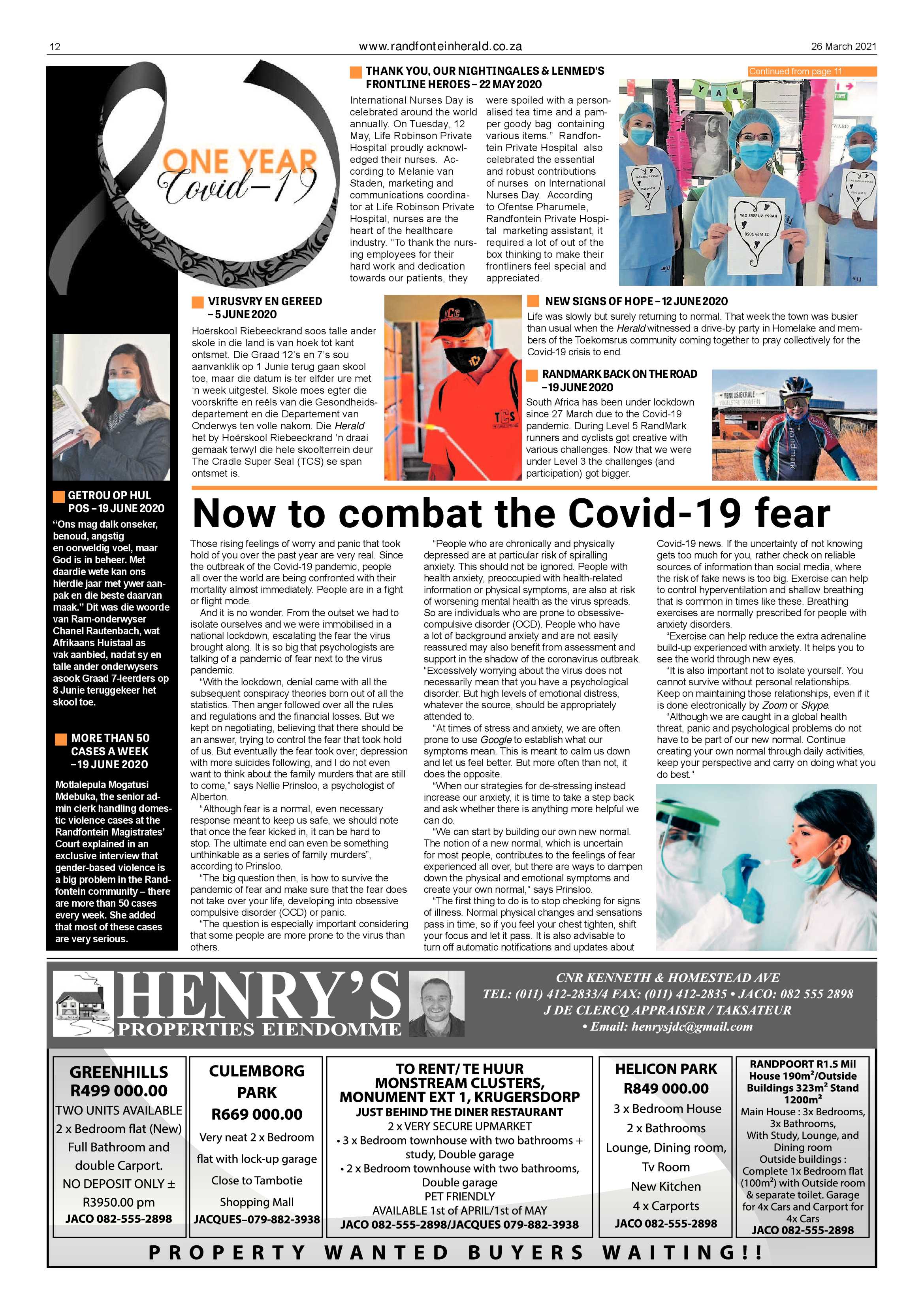 Randfontein Herald 26 March 2021 page 12