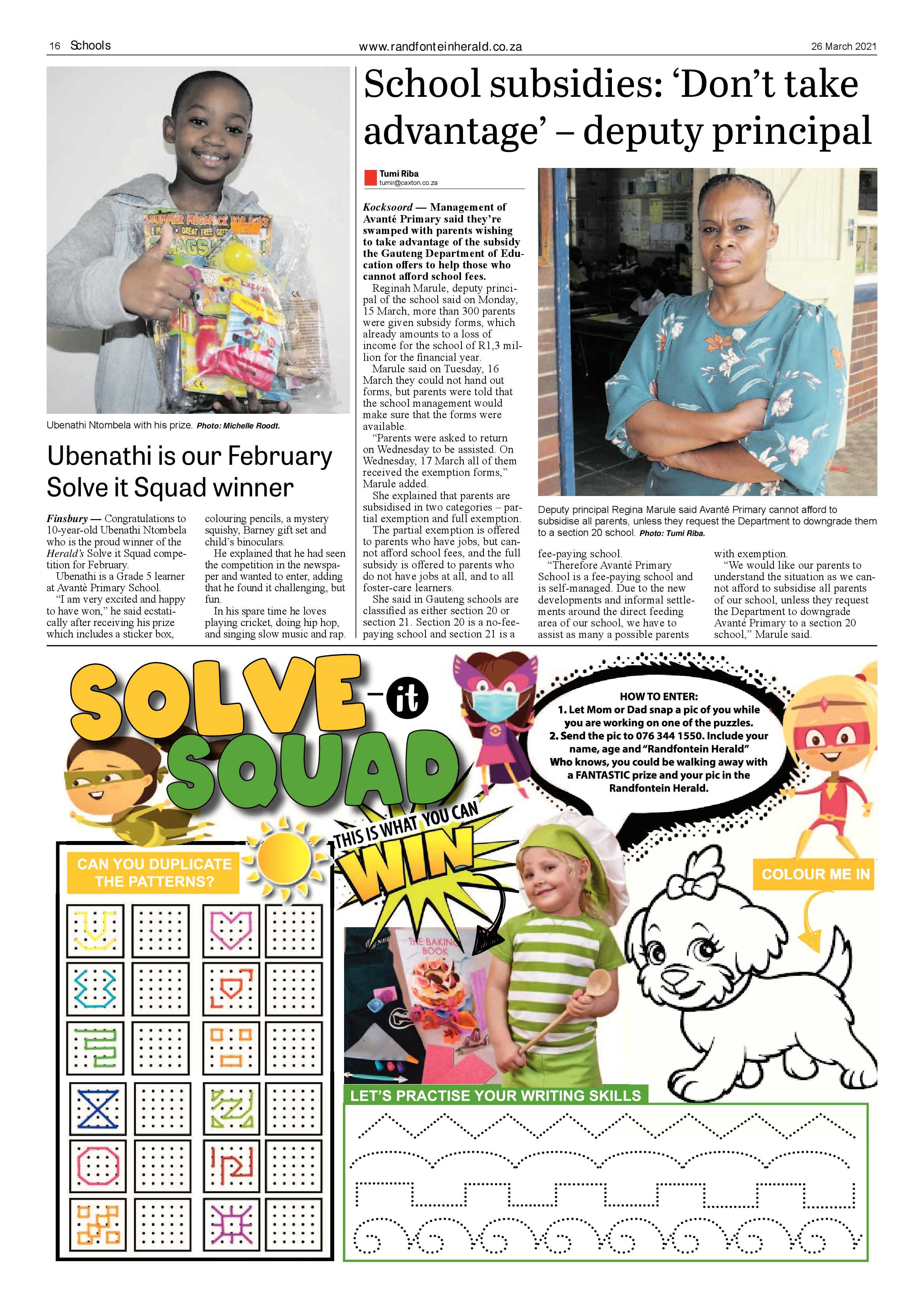 Randfontein Herald 26 March 2021 page 16
