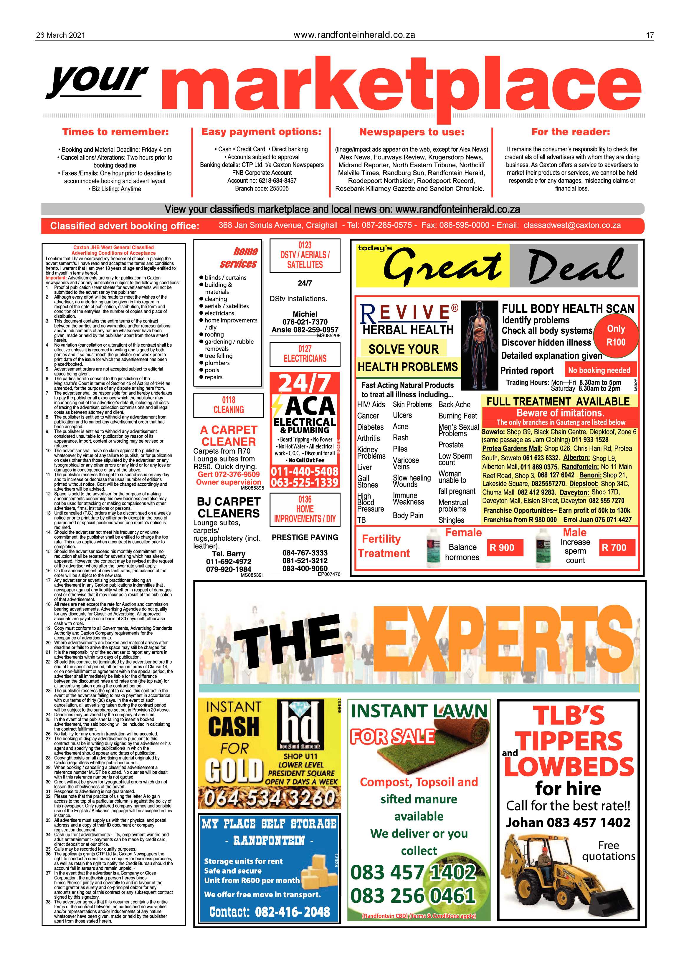 Randfontein Herald 26 March 2021 page 17