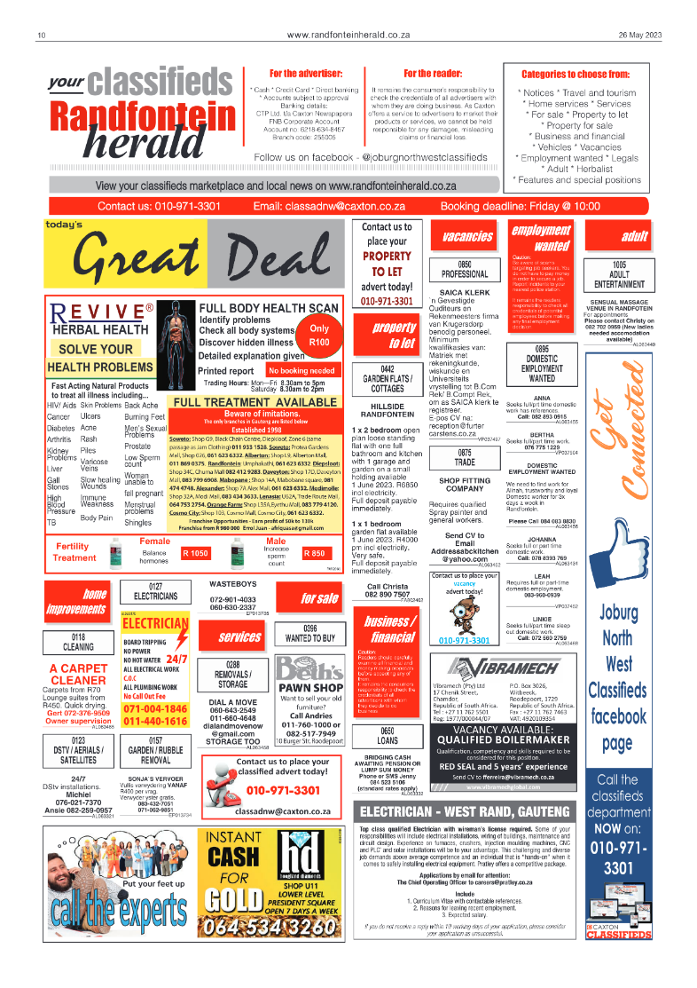 Randfontein Herald 26 May 2023 page 10