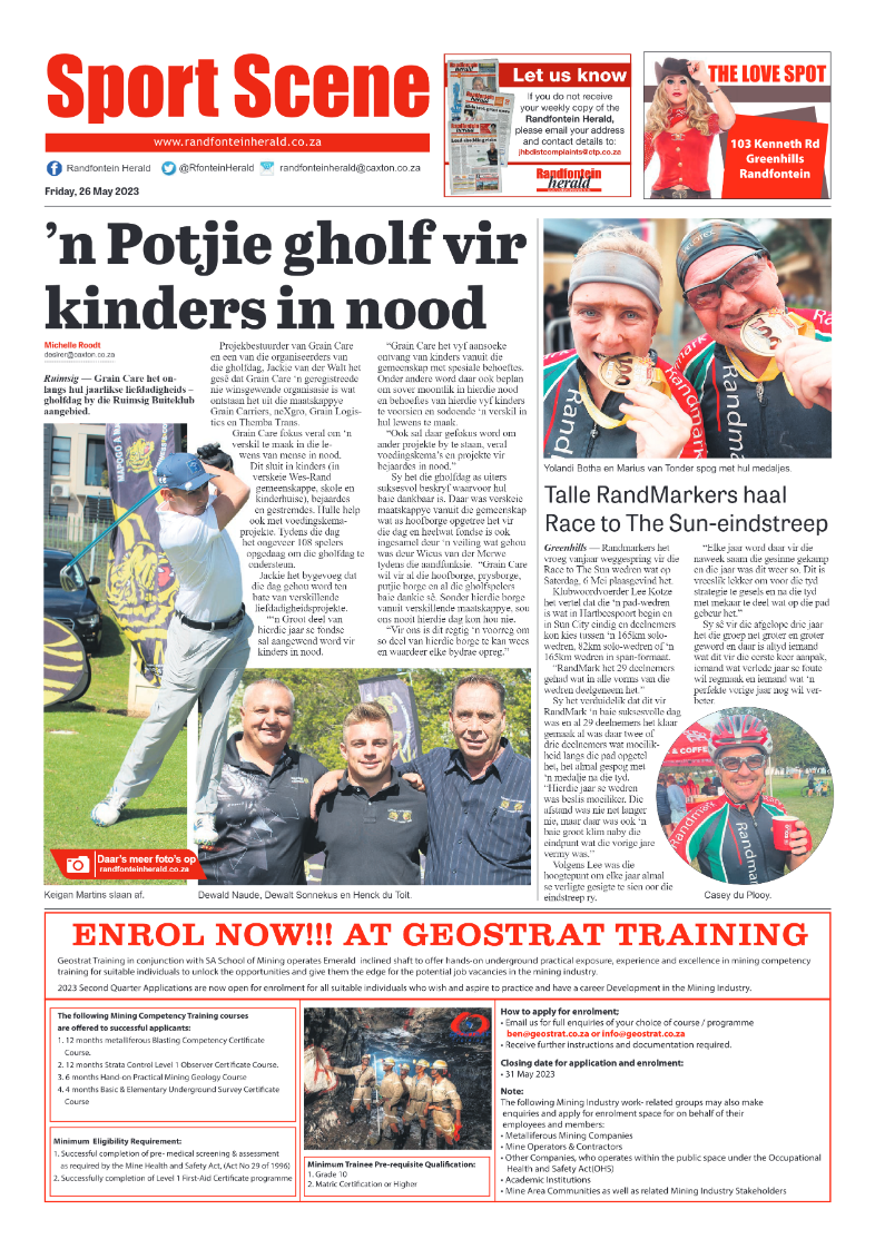 Randfontein Herald 26 May 2023 page 12