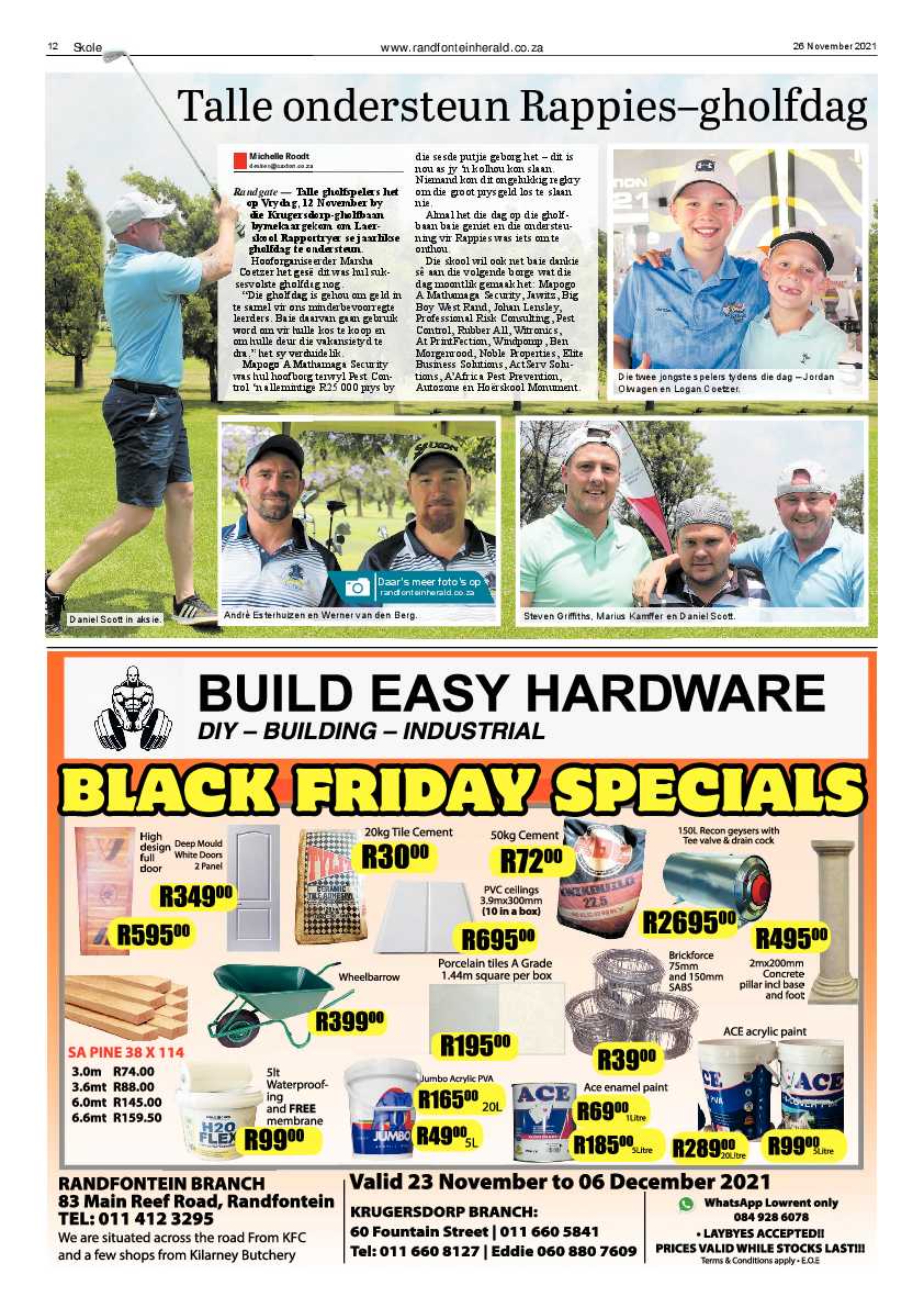 Randfontein Herald 26 November 2021 page 14