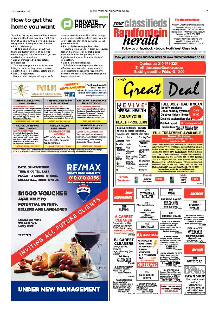 Randfontein Herald 26 November 2021 page 19