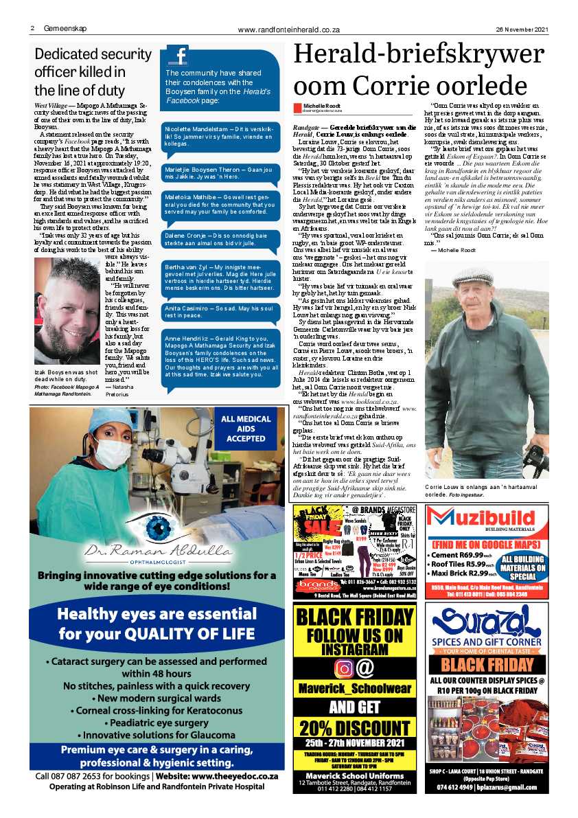 Randfontein Herald 26 November 2021 page 4
