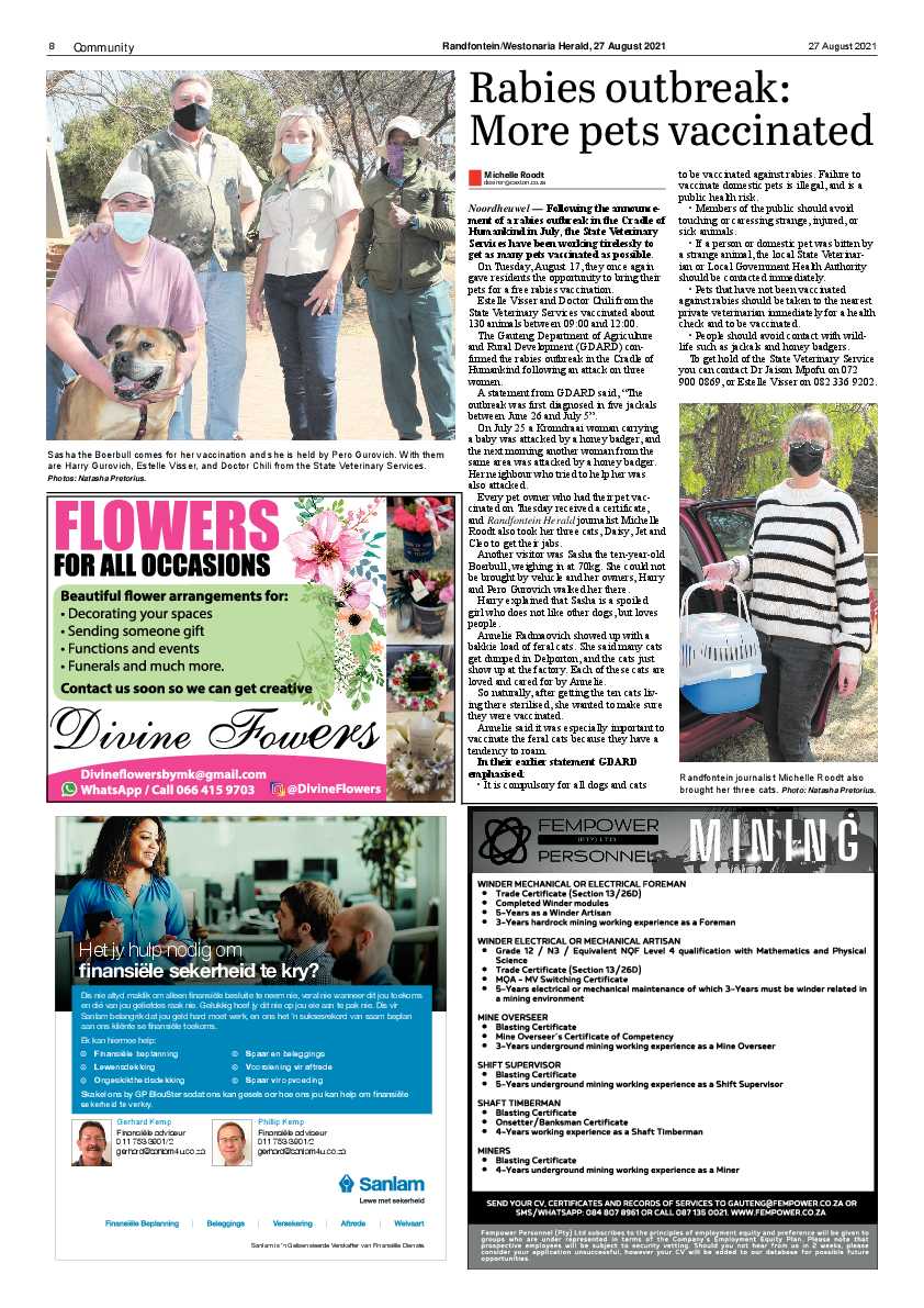 Randfontein Herald 27 August 2021 page 10