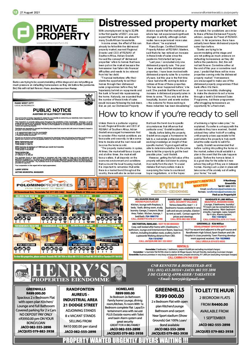 Randfontein Herald 27 August 2021 page 14
