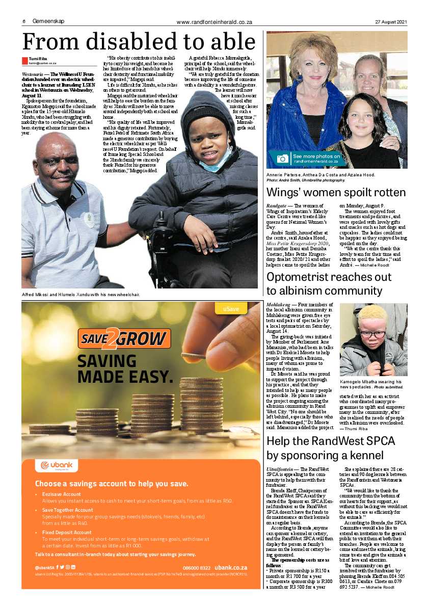 Randfontein Herald 27 August 2021 page 8