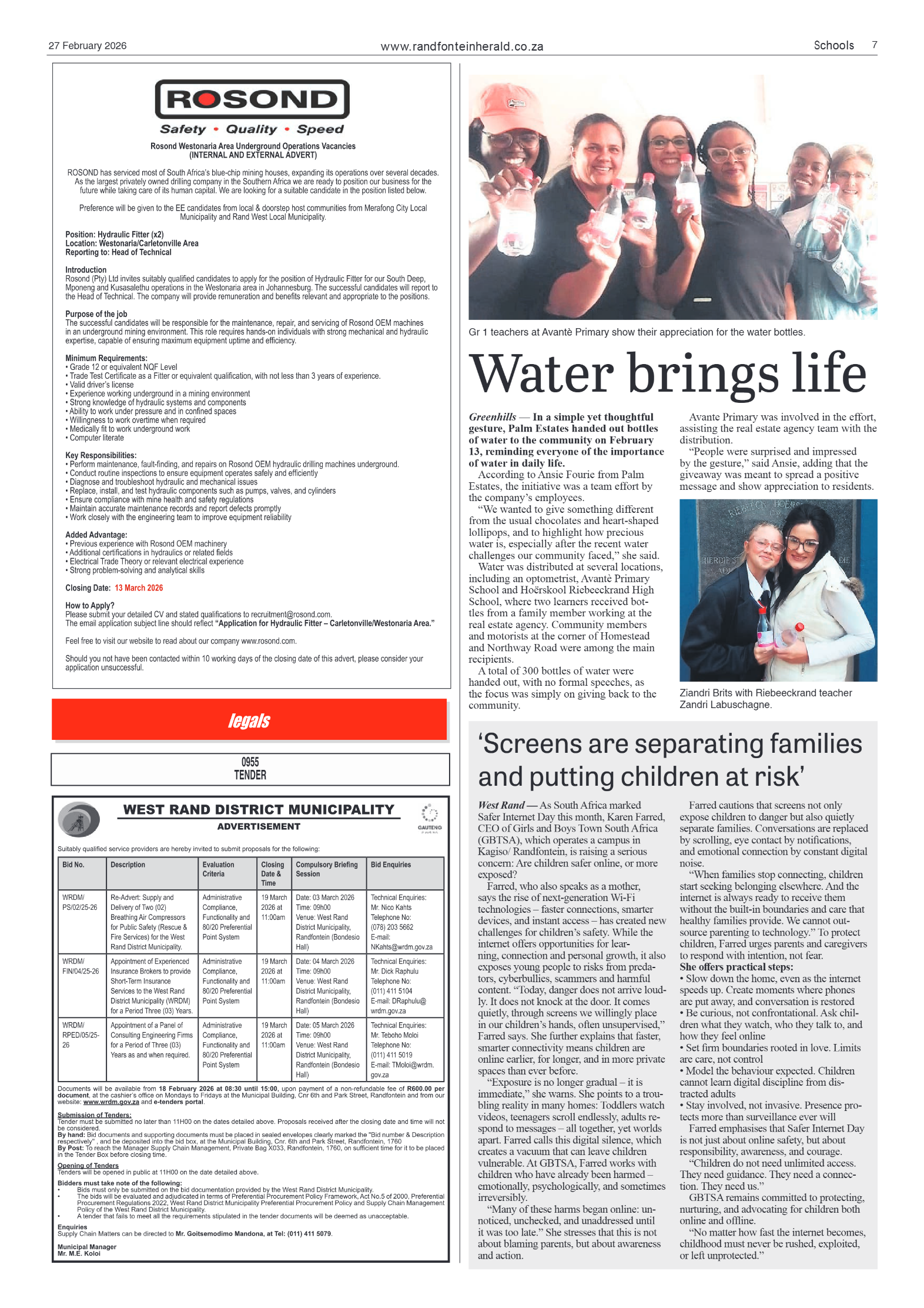 Randfontein Herald 27 February 2026 page 7