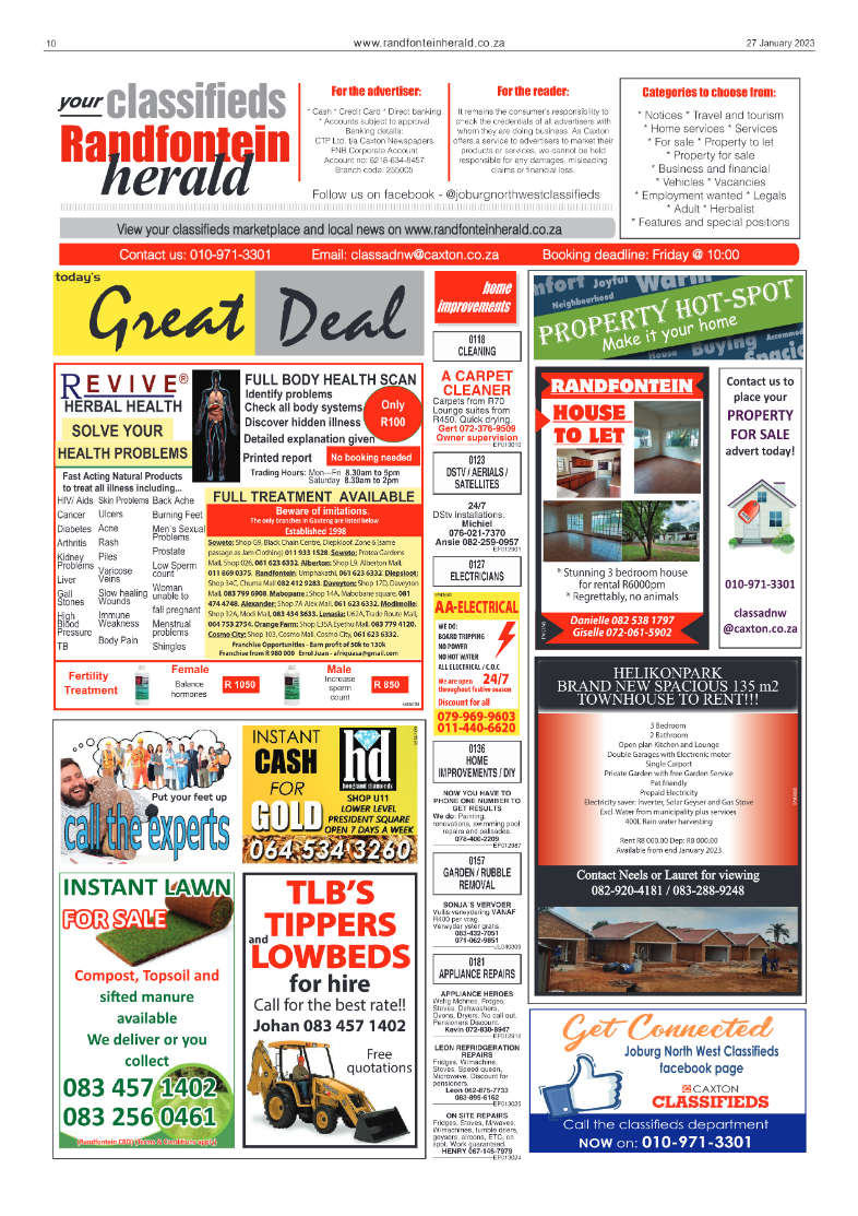 Randfontein Herald 27 January 2023 page 10