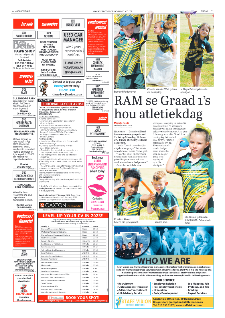 Randfontein Herald 27 January 2023 page 11